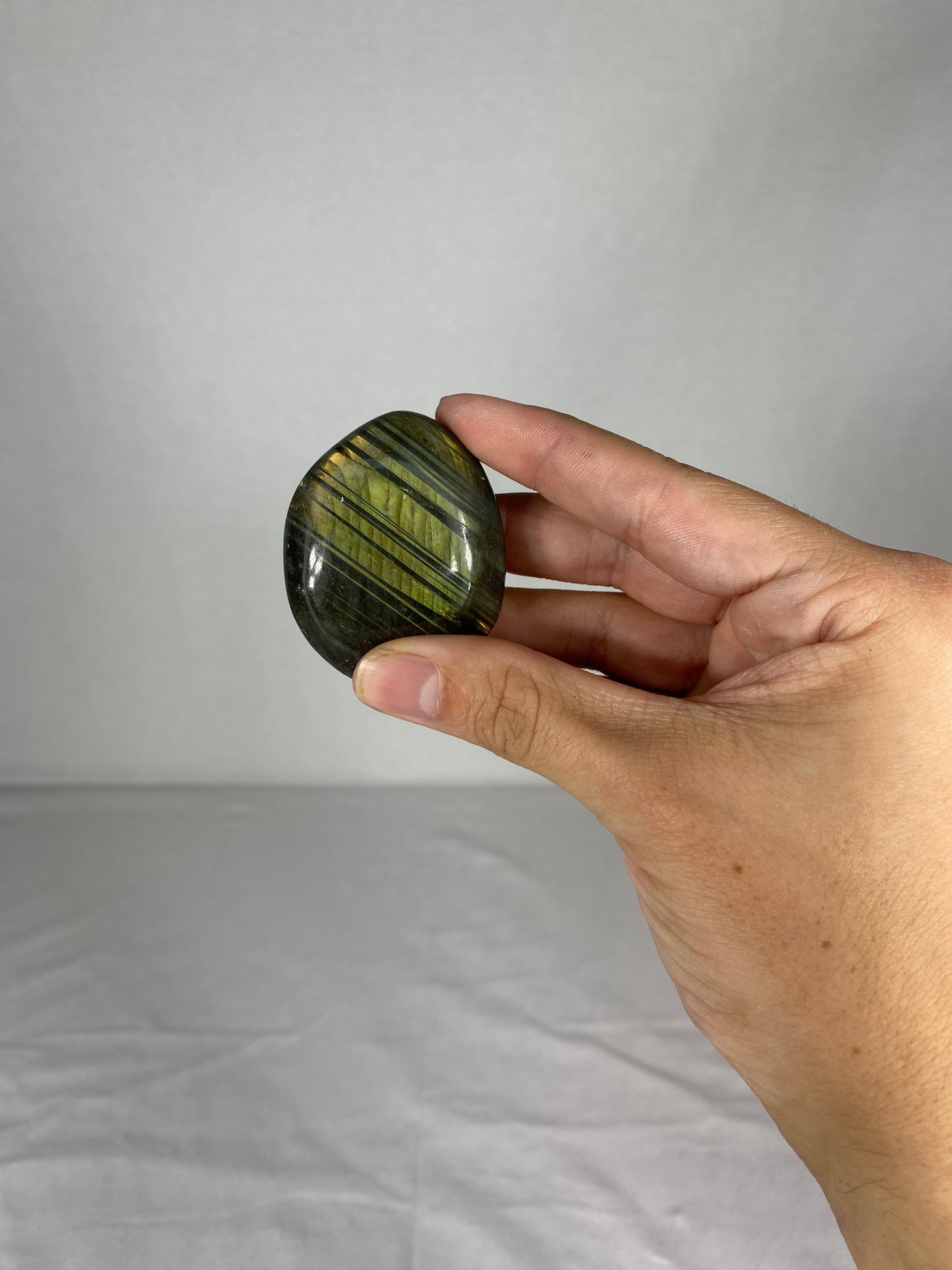 Madagascan Polished Labradorite Palm Stone (I)