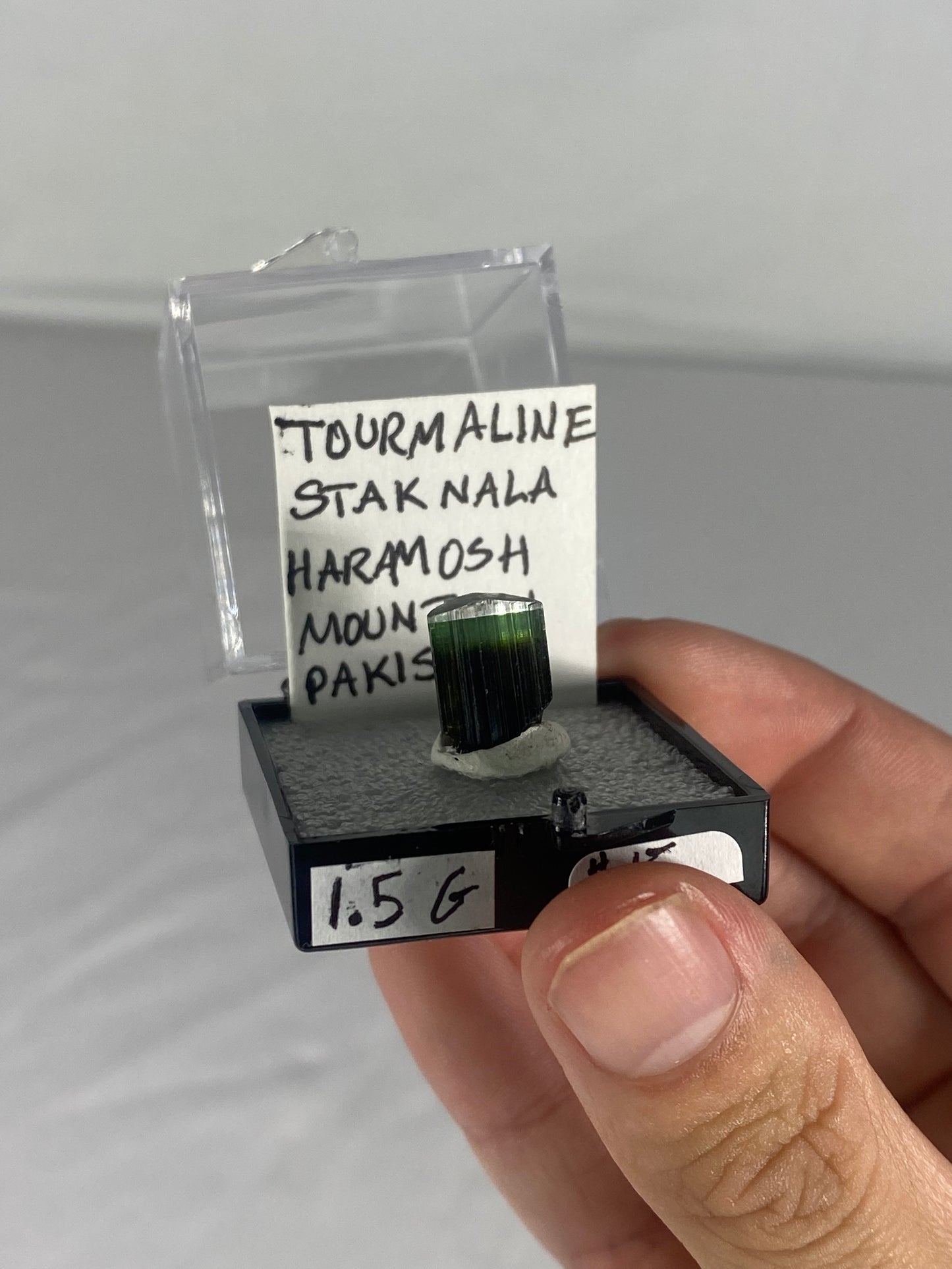 Pakistani Green Tourmaline Thumbnail Specimen (Pre-Done G)