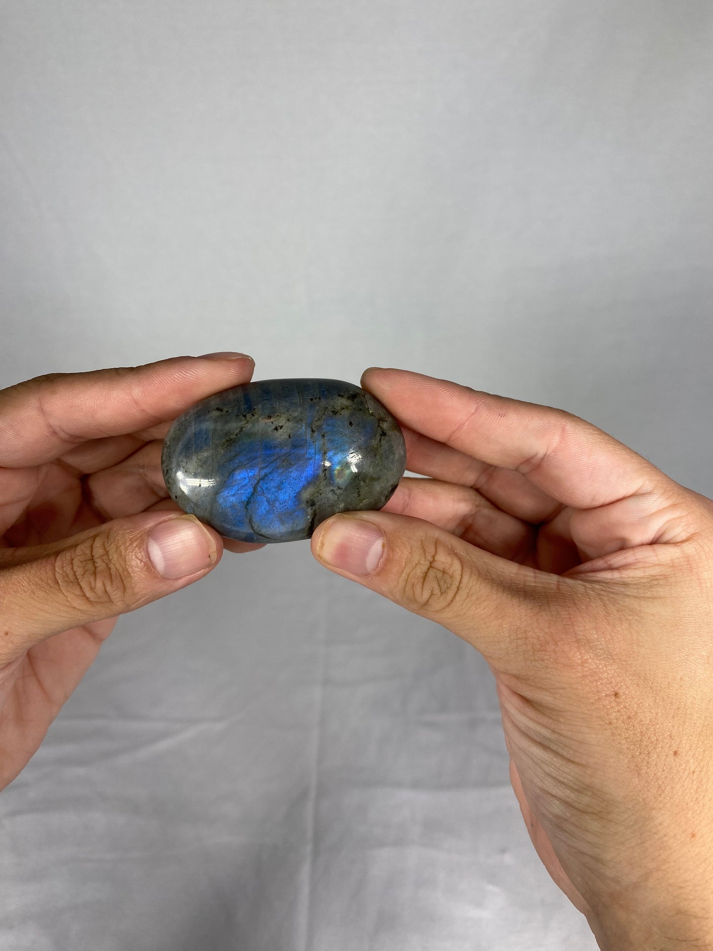 Madagascan Polished Labradorite Palm Stone (H1)