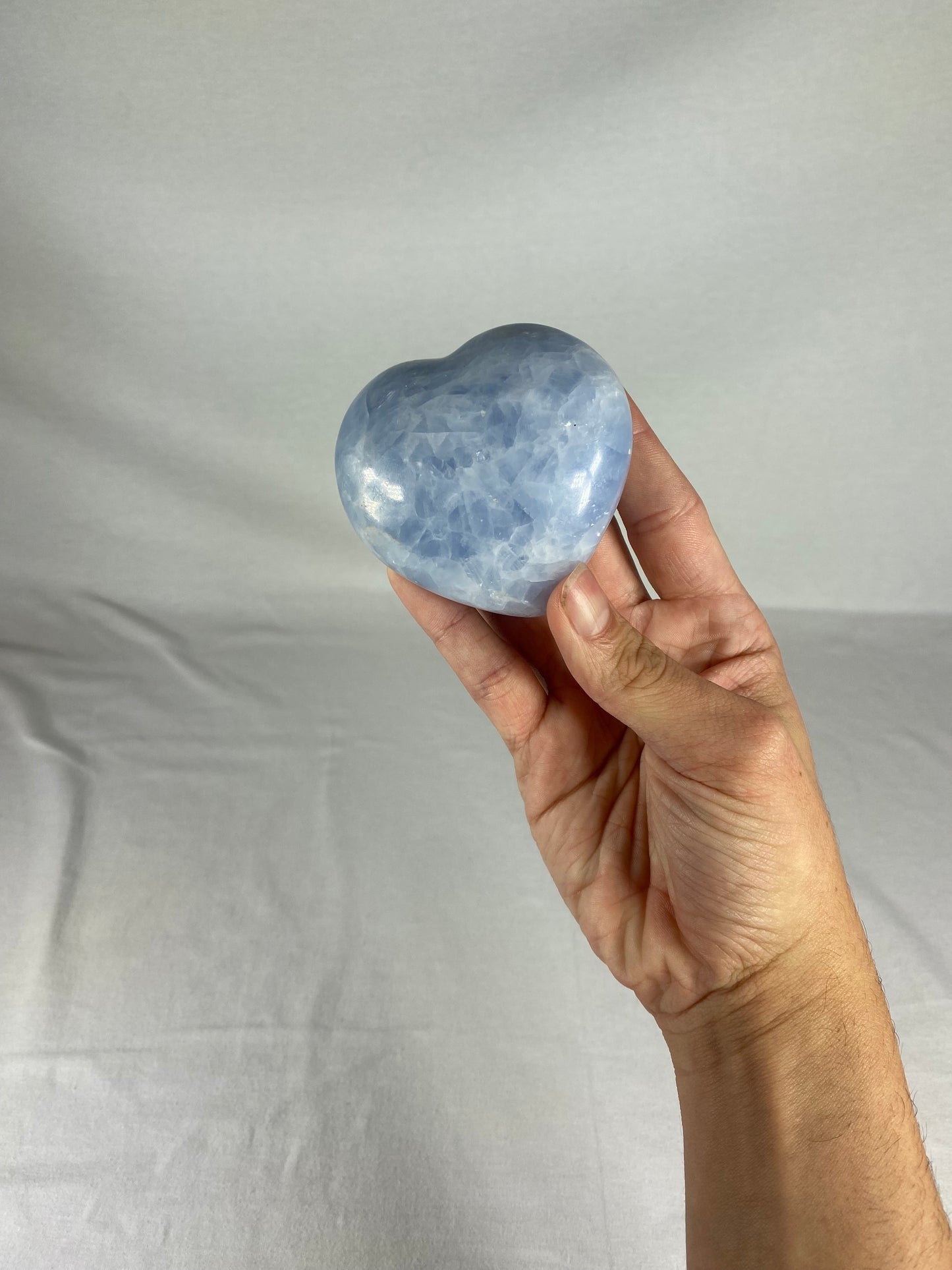 Madagascan Polished Blue Calcite Heart (B)