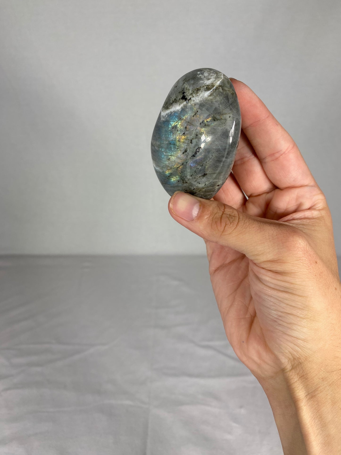 Madagascan Polished Labradorite Palm Stone (M1)