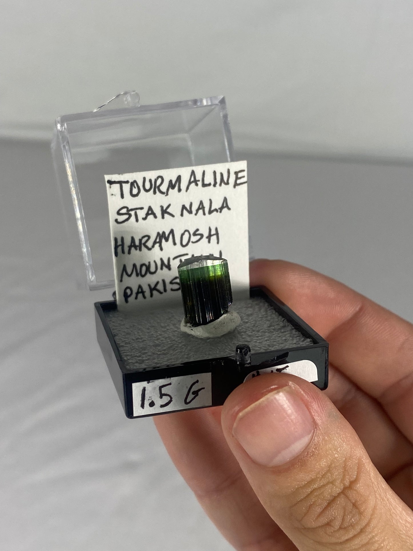 Pakistani Green Tourmaline Thumbnail Specimen (Pre-Done G)