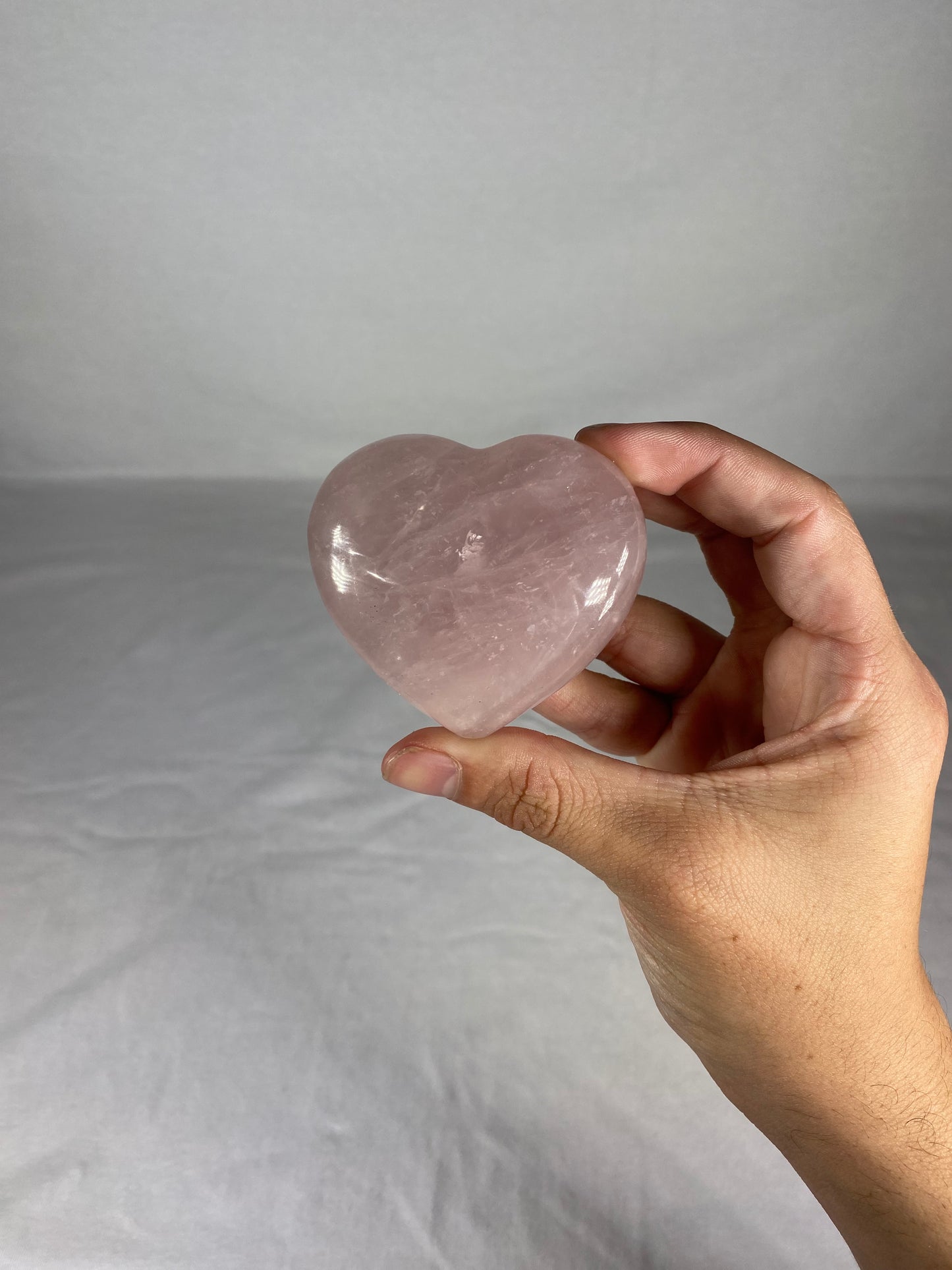 Madagascan Polished Rose Quartz Heart (F)