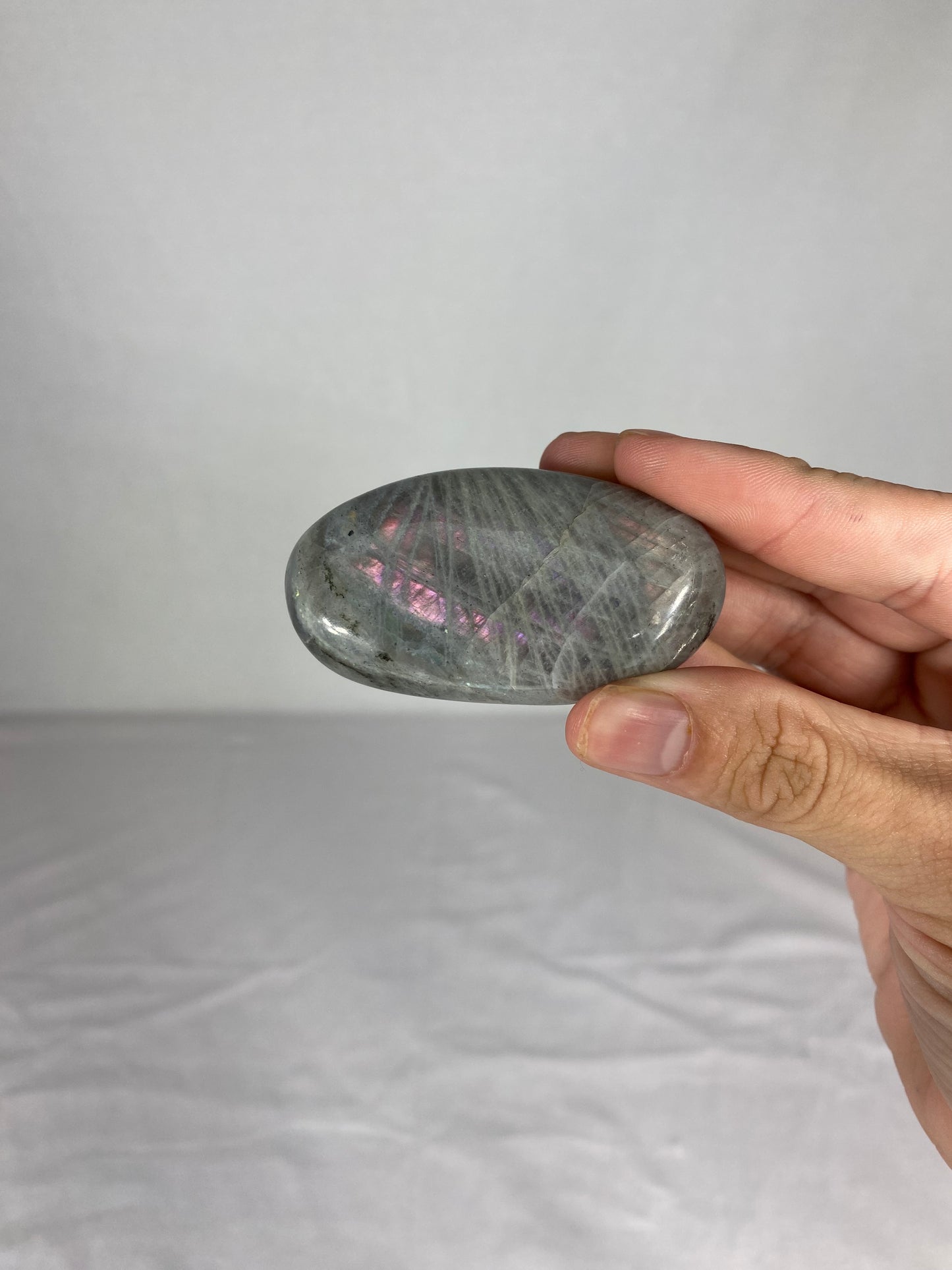 Madagascan Polished Labradorite Palm Stone (J1)