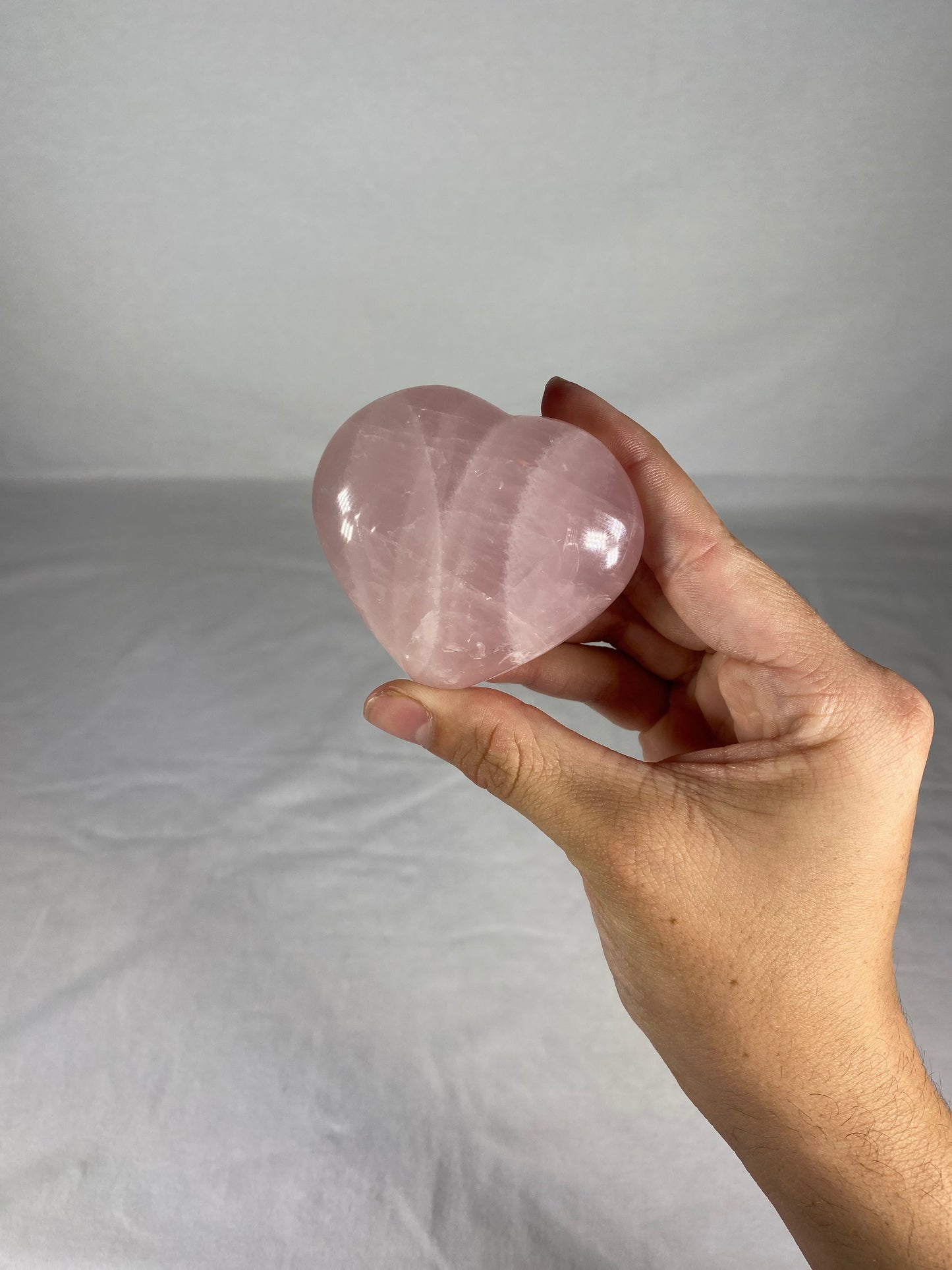 Madagascan Polished Rose Quartz Heart (C)