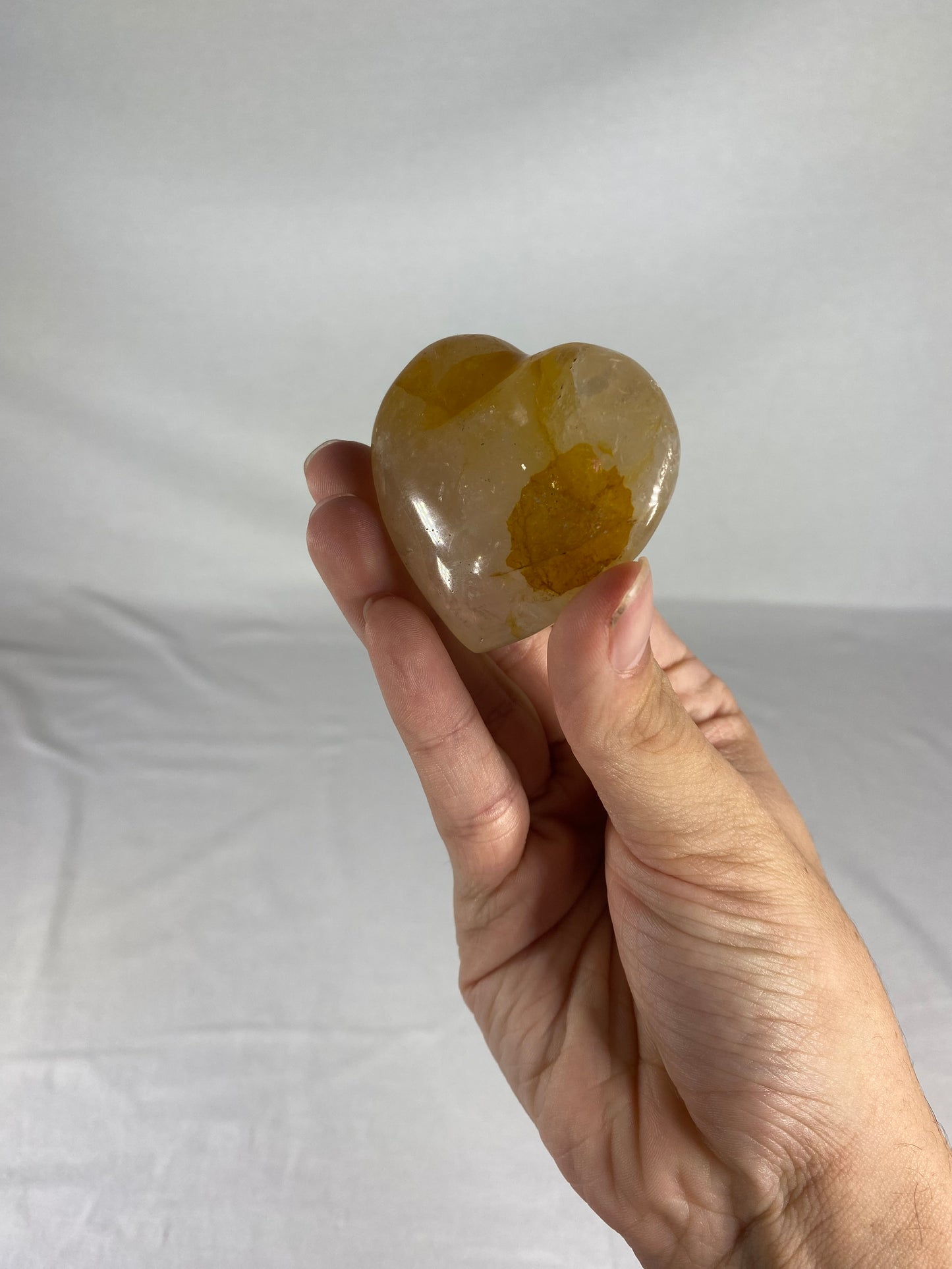 Madagascan Polished Golden Healer Quartz Heart (G)