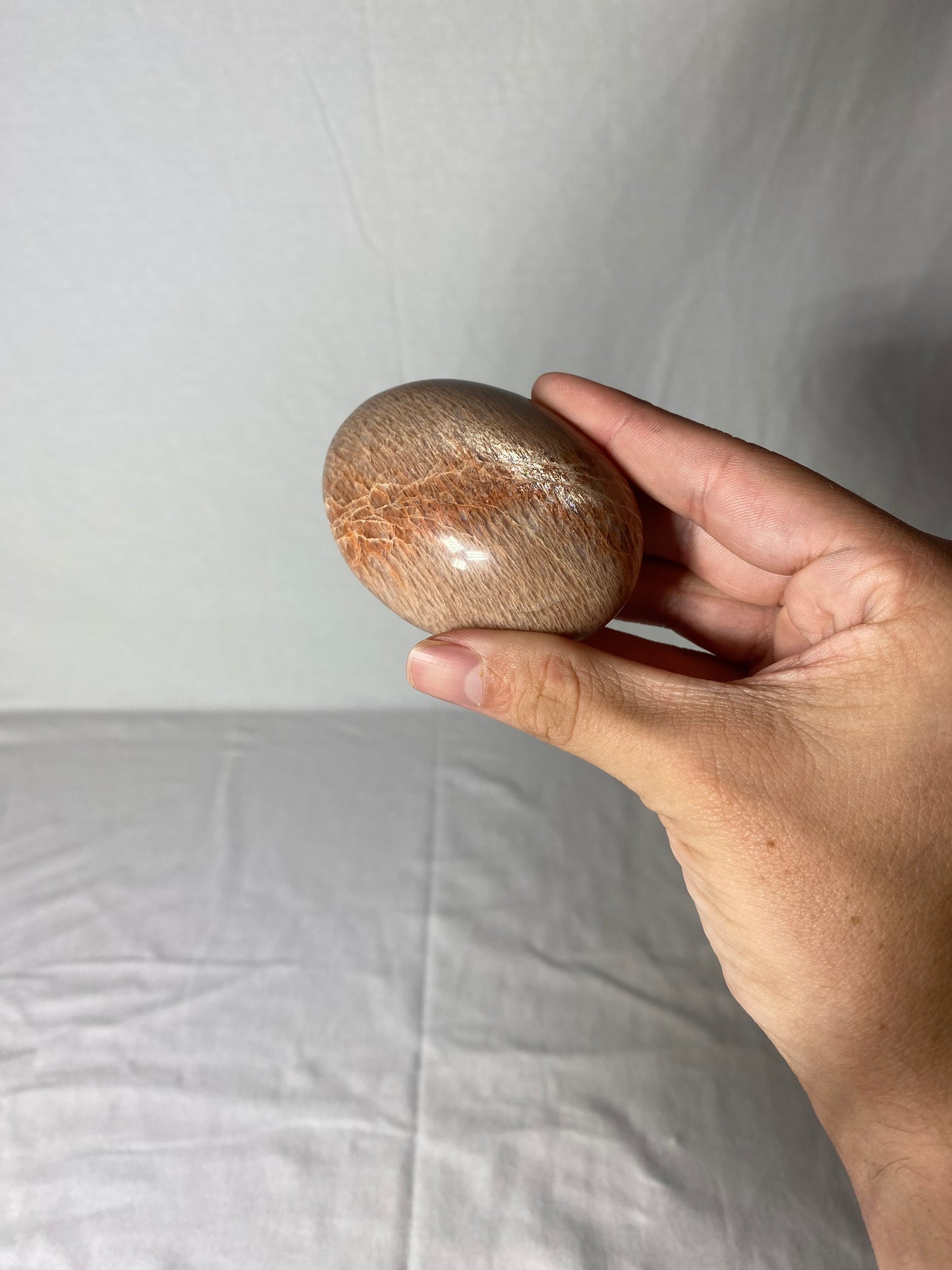 Madagascan Polished Sunstone Palm Stone (C)