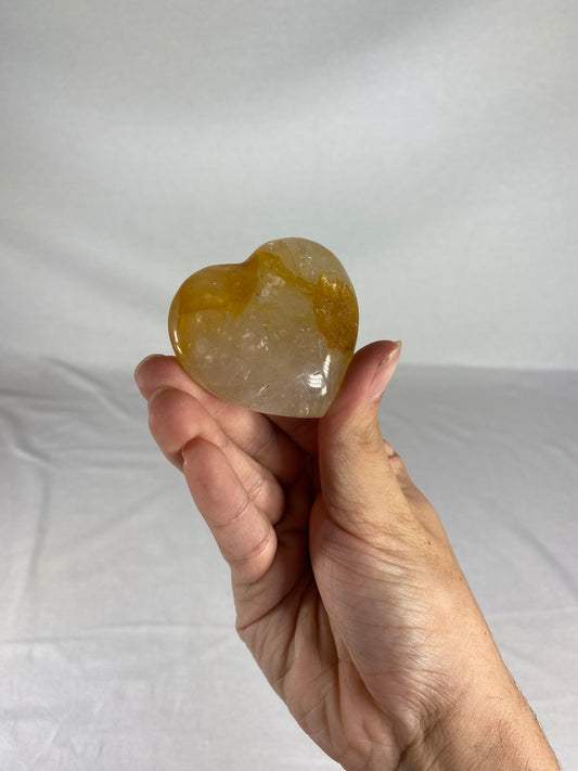 Madagascan Polished Golden Healer Quartz Heart (G)