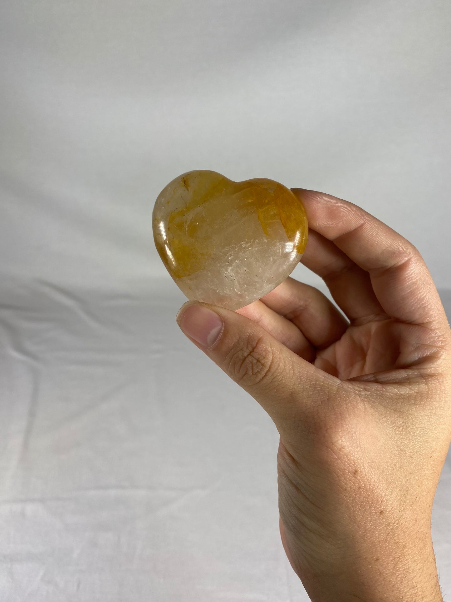 Madagascan Polished Golden Healer Quartz Heart (G)