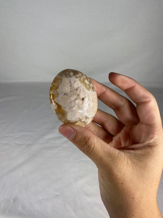 Madagascan Polished Flower Agate Palm Stone (B)