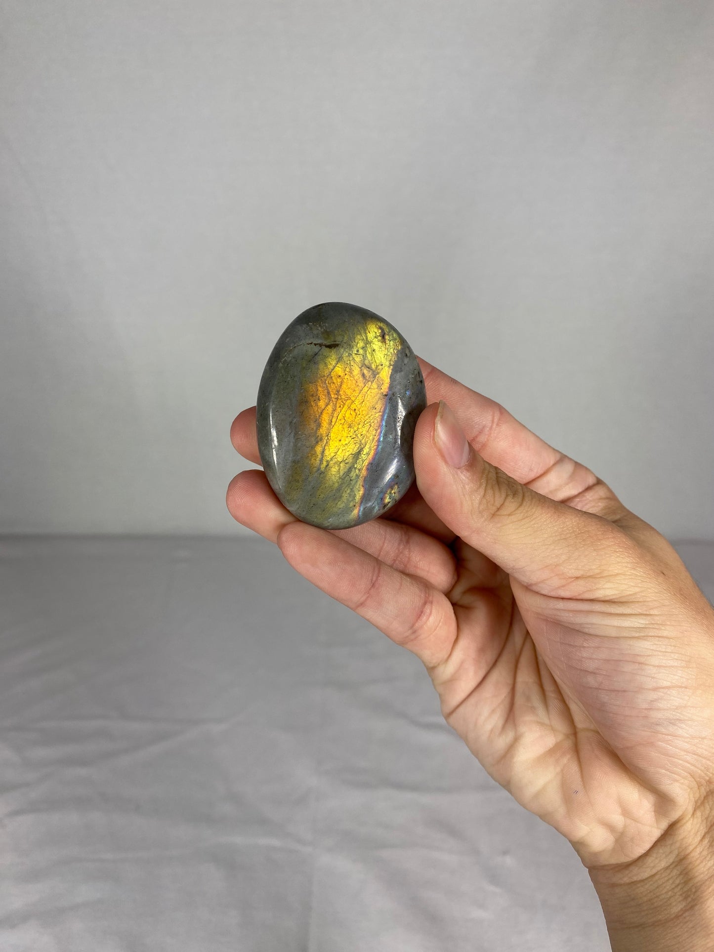 Madagascan Polished Labradorite Palm Stone (V)