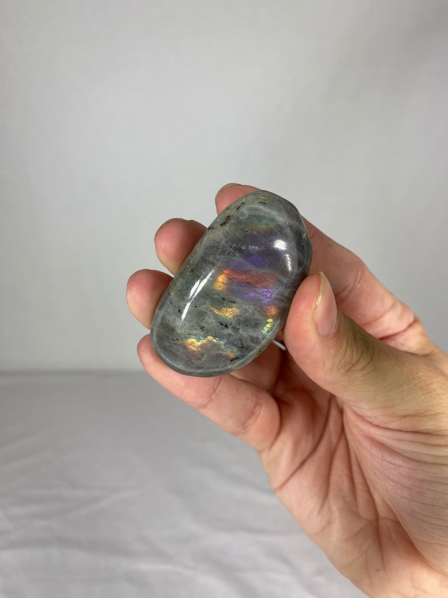 Madagascan Polished Labradorite Palm Stone (J)