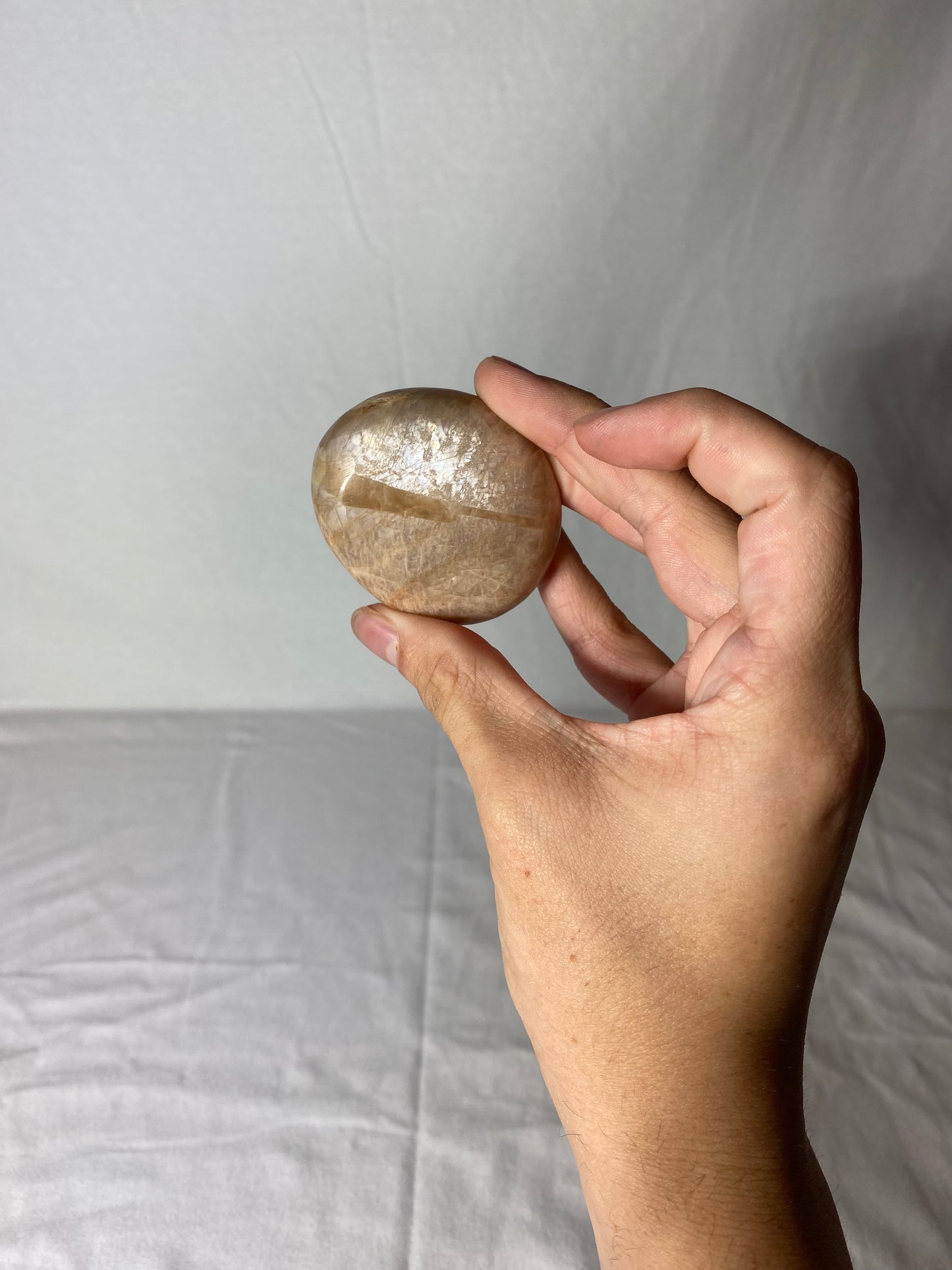 Madagascan Polished Sunstone Palm Stone (I)