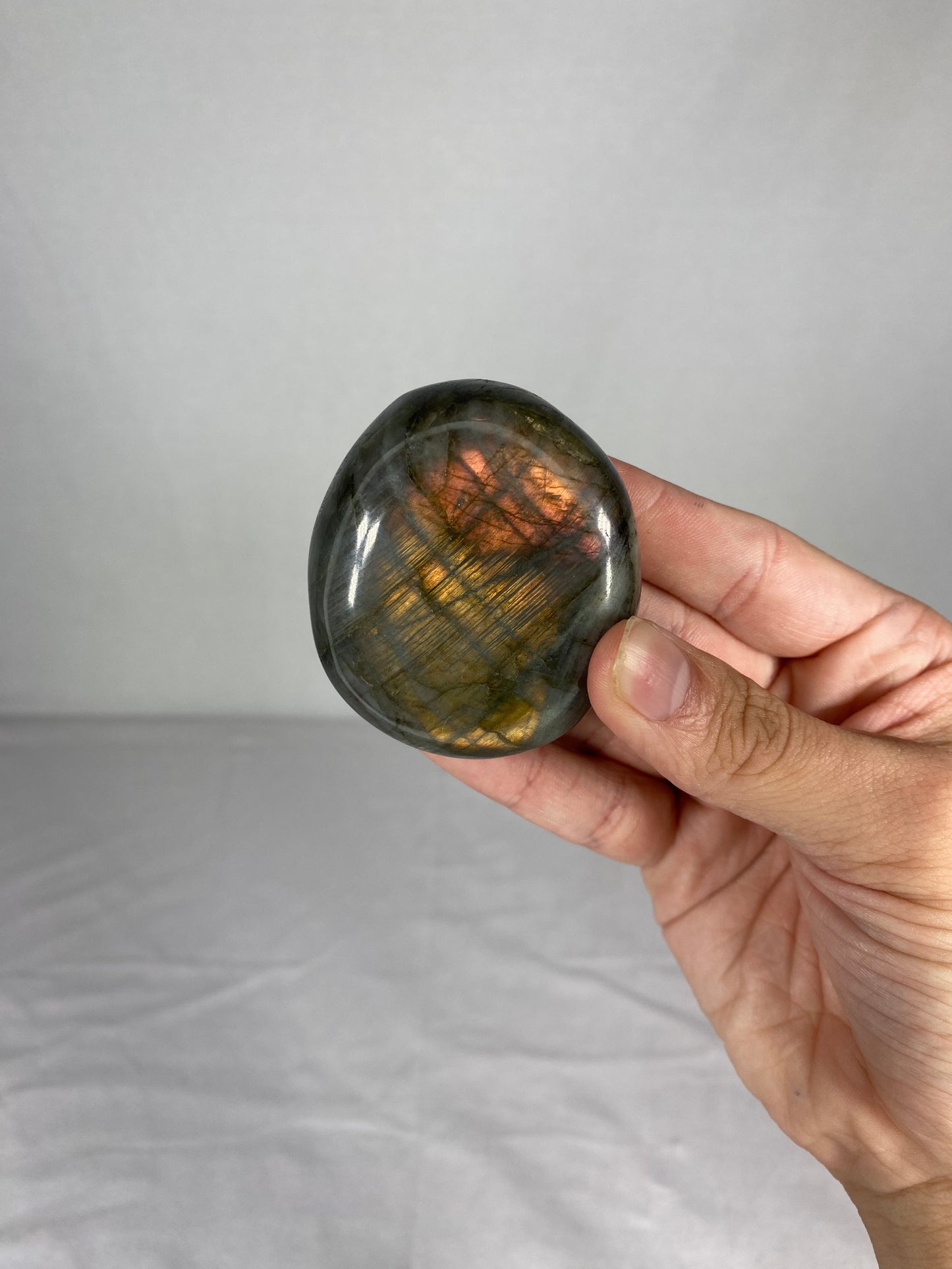 Madagascan Polished Labradorite Palm Stone (U)