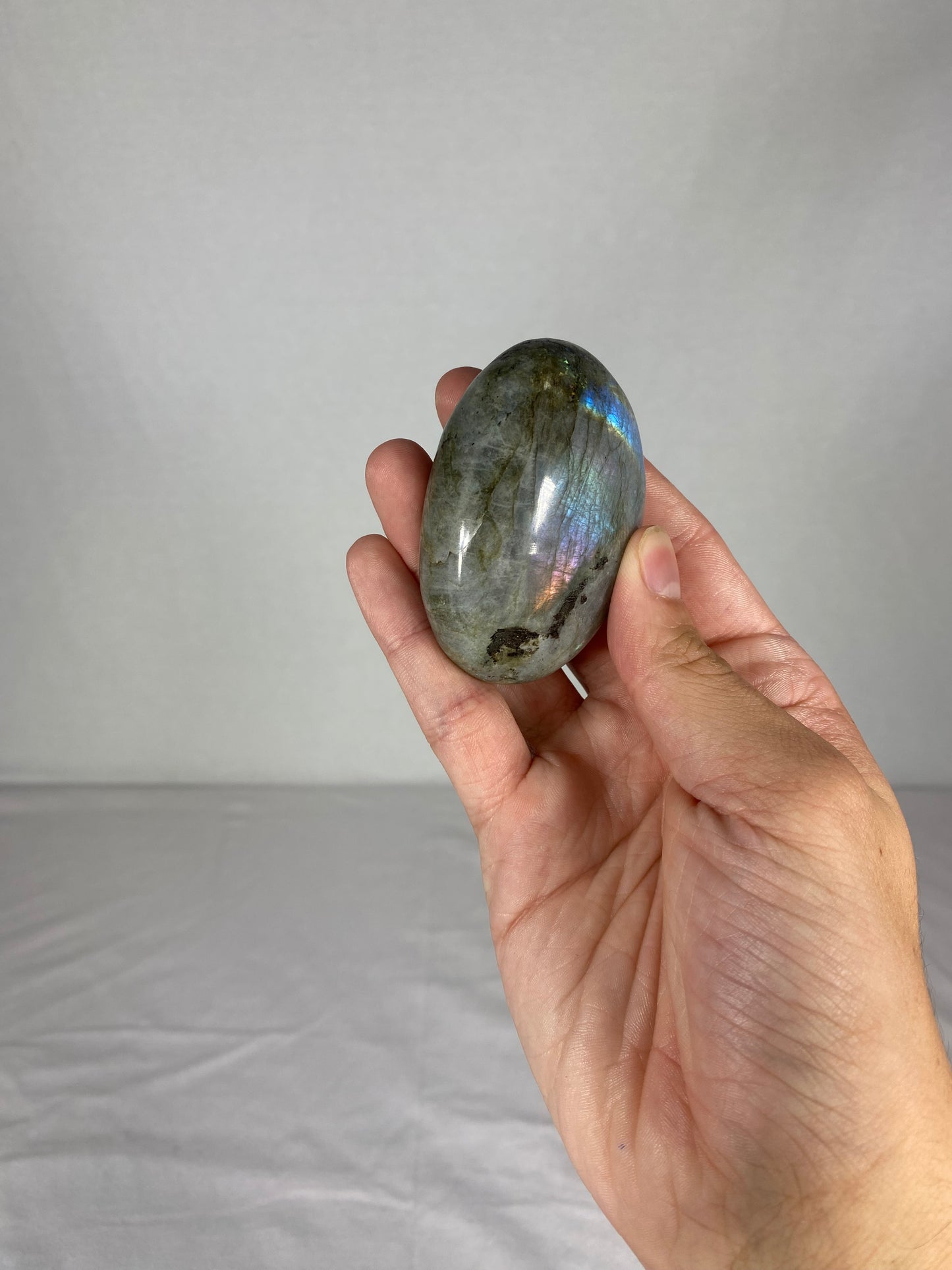 Madagascan Polished Labradorite Palm Stone (F)
