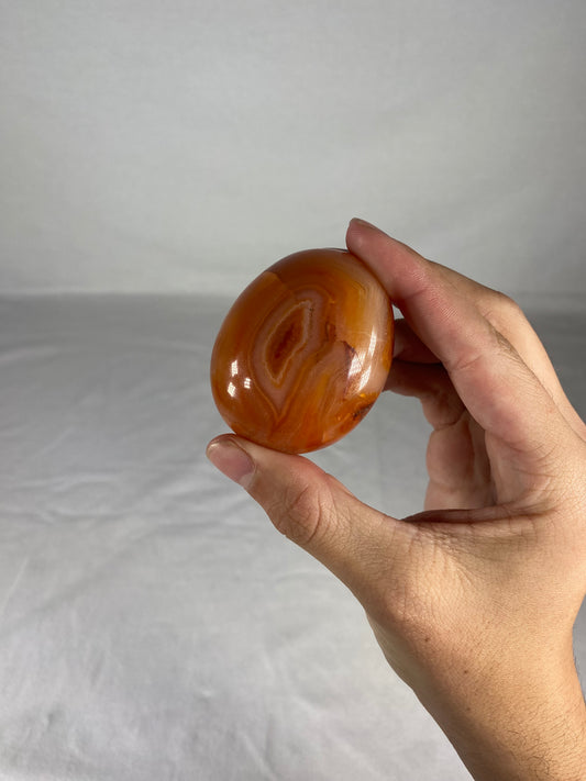 Madagascan Polished Carnelian Palm Stone (A)