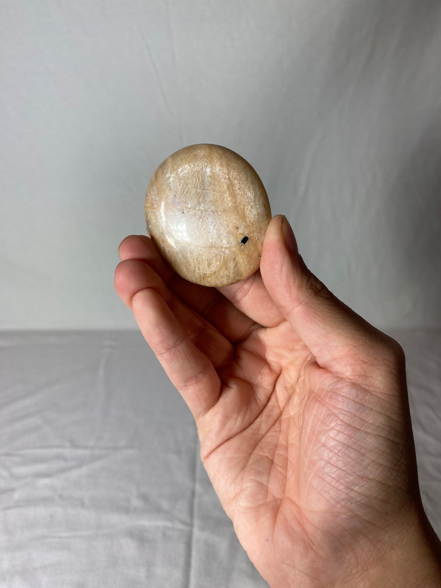 Madagascan Polished Sunstone Palm Stone (J)