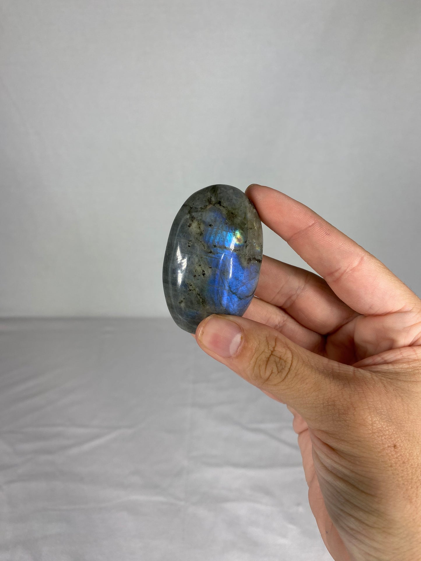 Madagascan Polished Labradorite Palm Stone (H1)