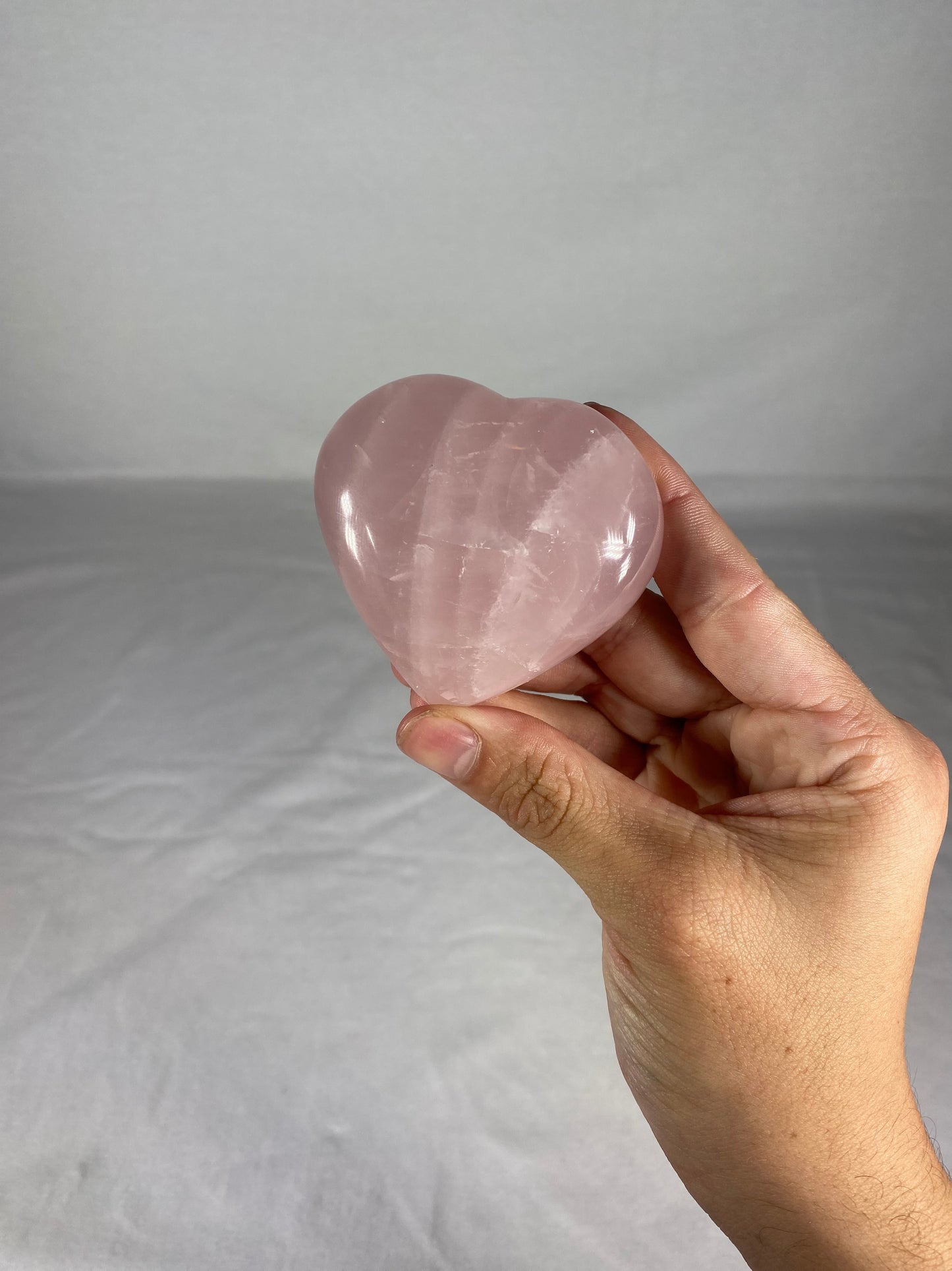 Madagascan Polished Rose Quartz Heart (C)