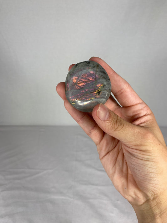 Madagascan Polished Labradorite Palm Stone (A1)