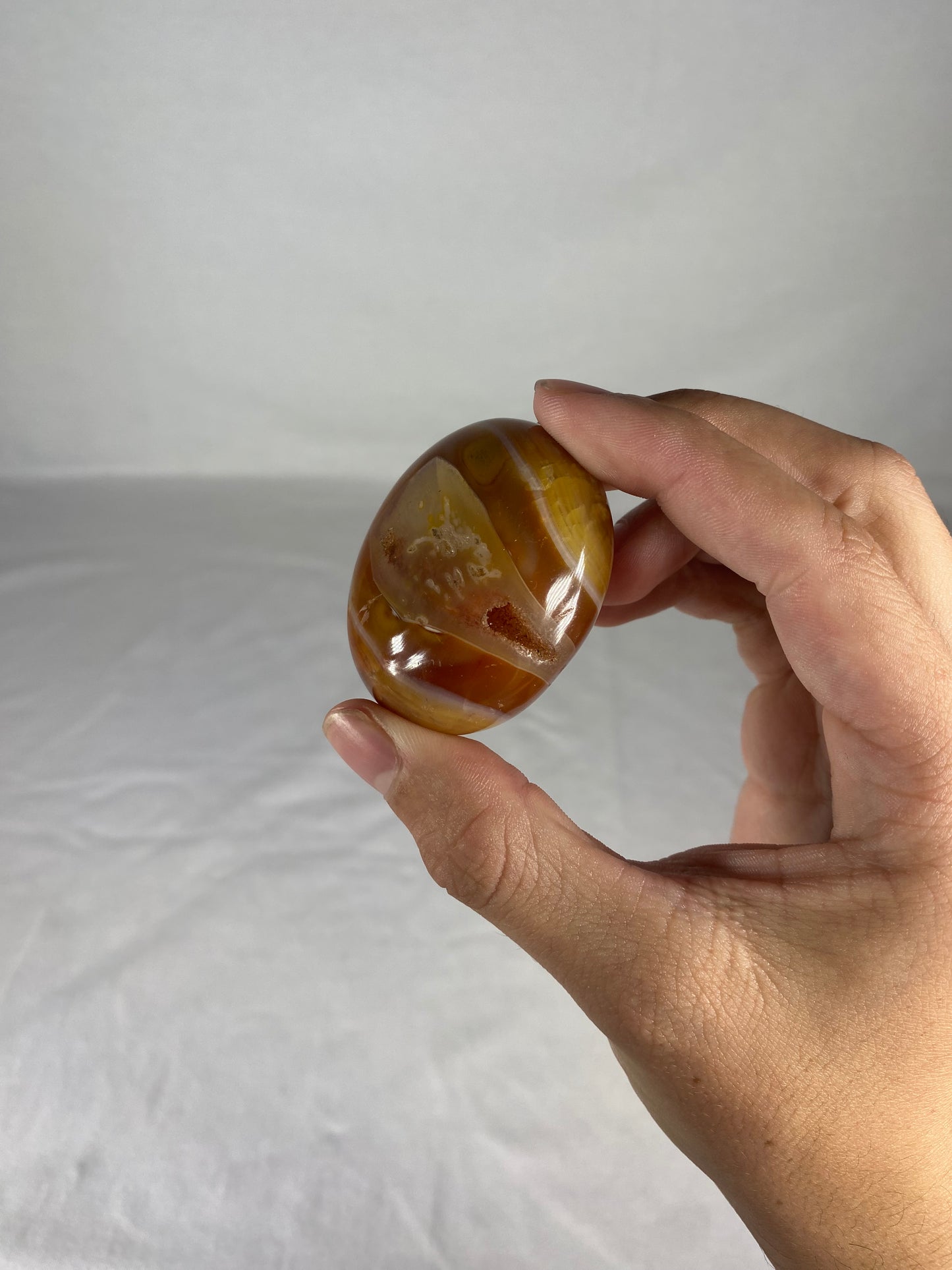 Madagascan Polished Carnelian Palm Stone (C)