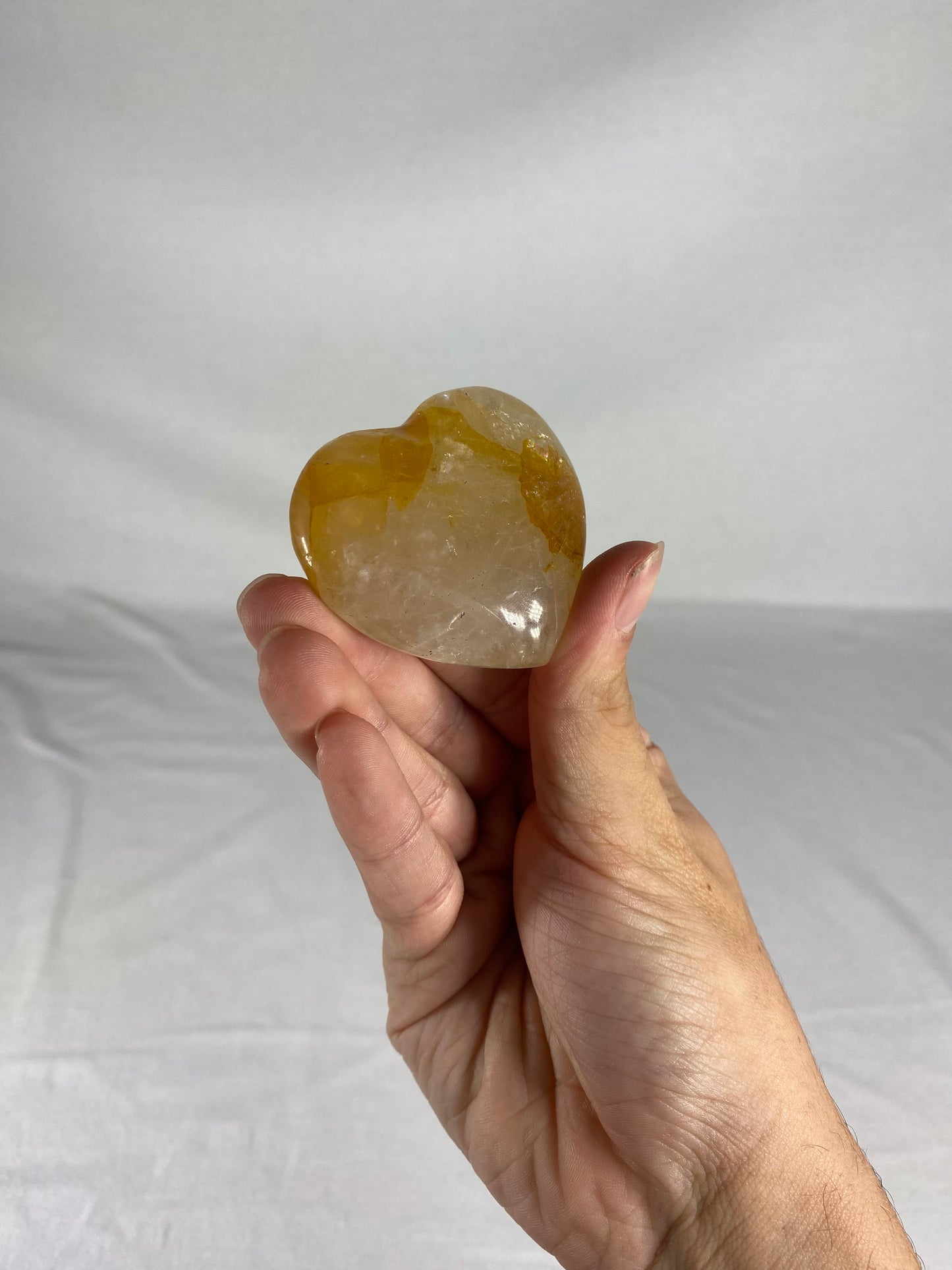 Madagascan Polished Golden Healer Quartz Heart (G)