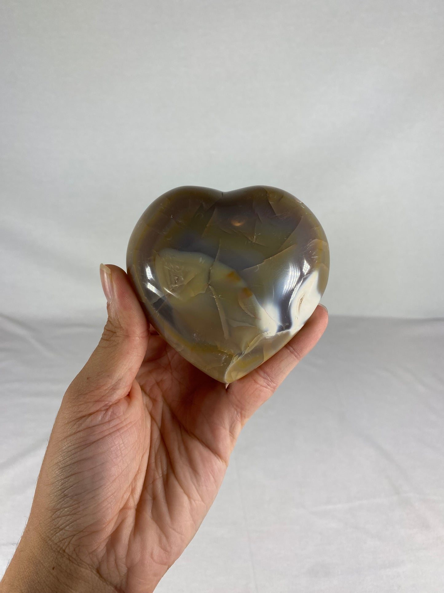 Madagascan Polished Orca Agate Heart (A)