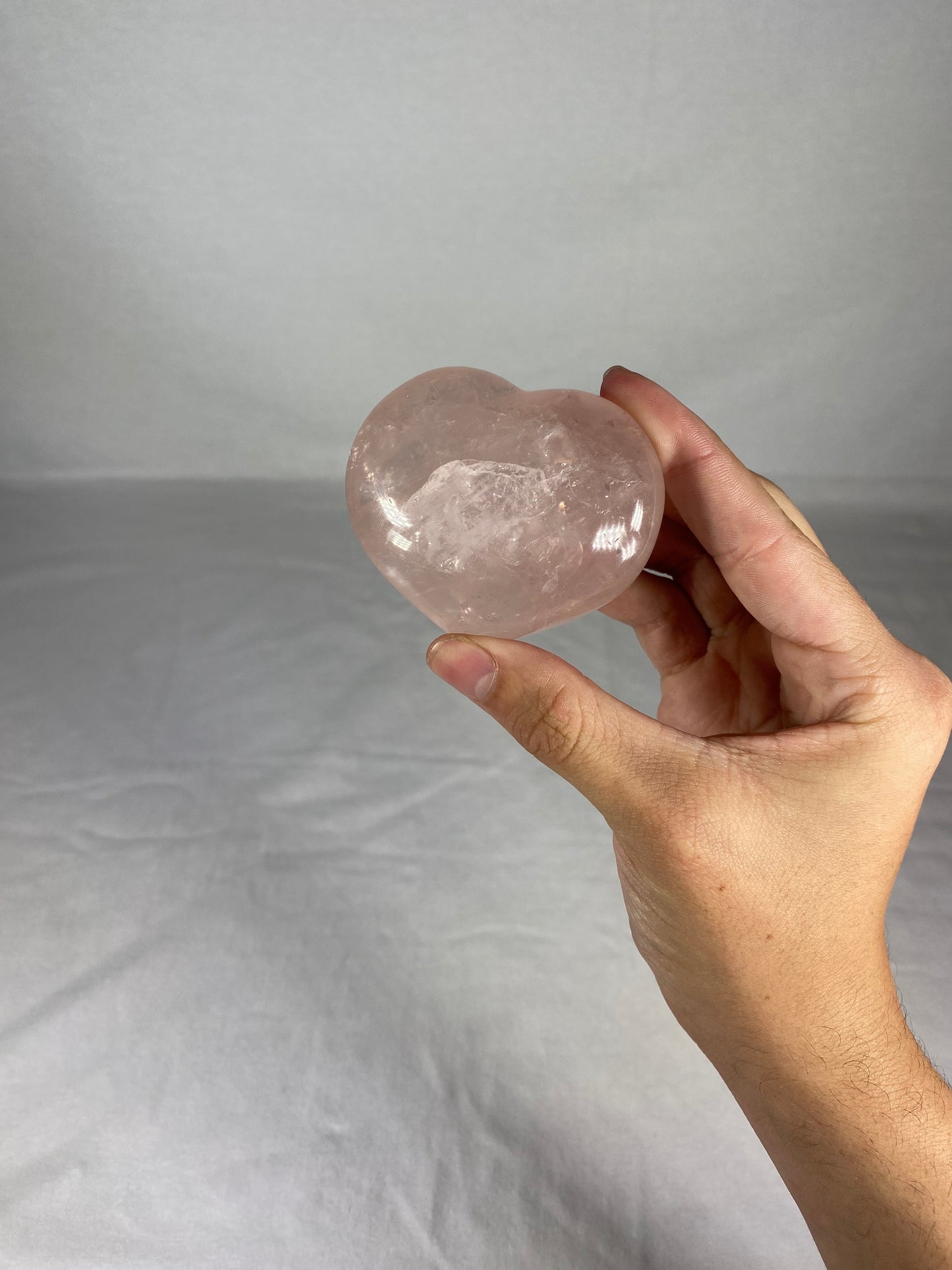 Madagascan Polished Rose Quartz Heart (B)