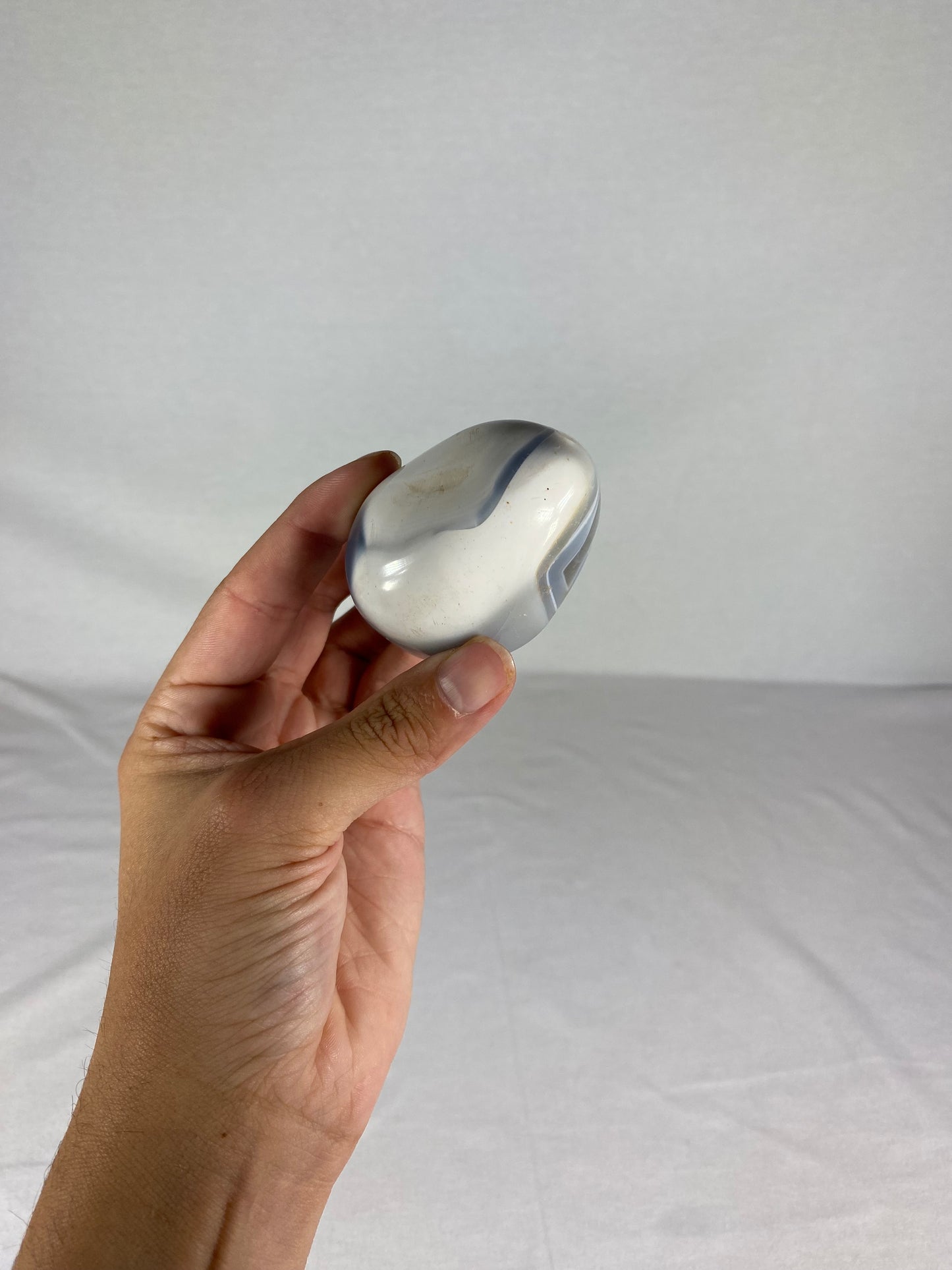Madagascan Polished Orca Agate Palm Stone (C)
