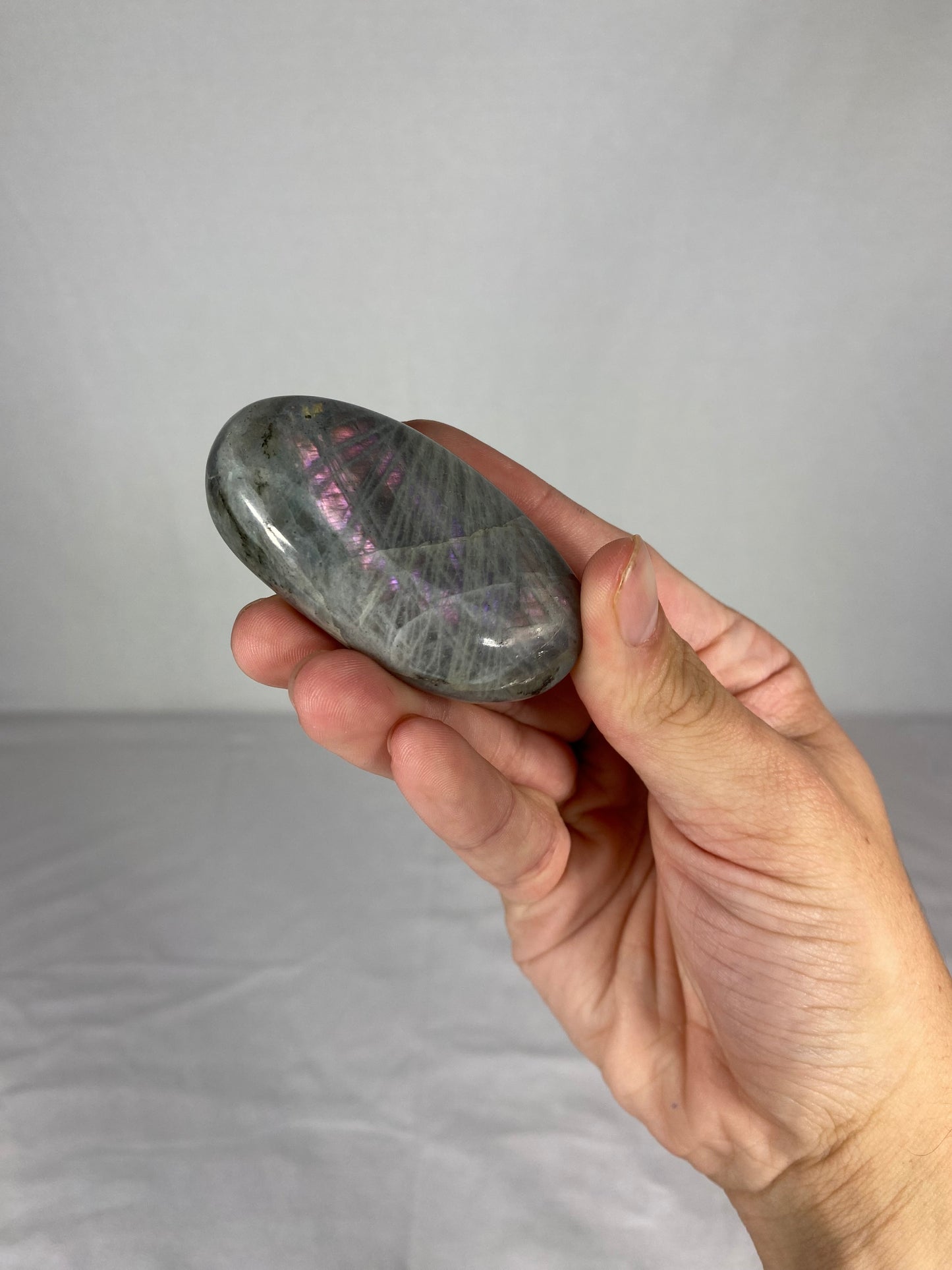 Madagascan Polished Labradorite Palm Stone (J1)
