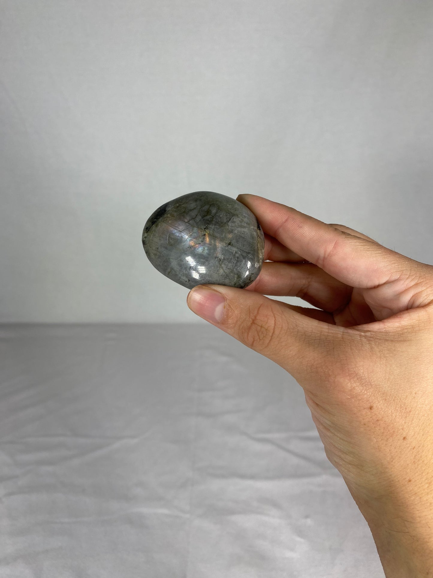 Madagascan Polished Labradorite Palm Stone (N1)