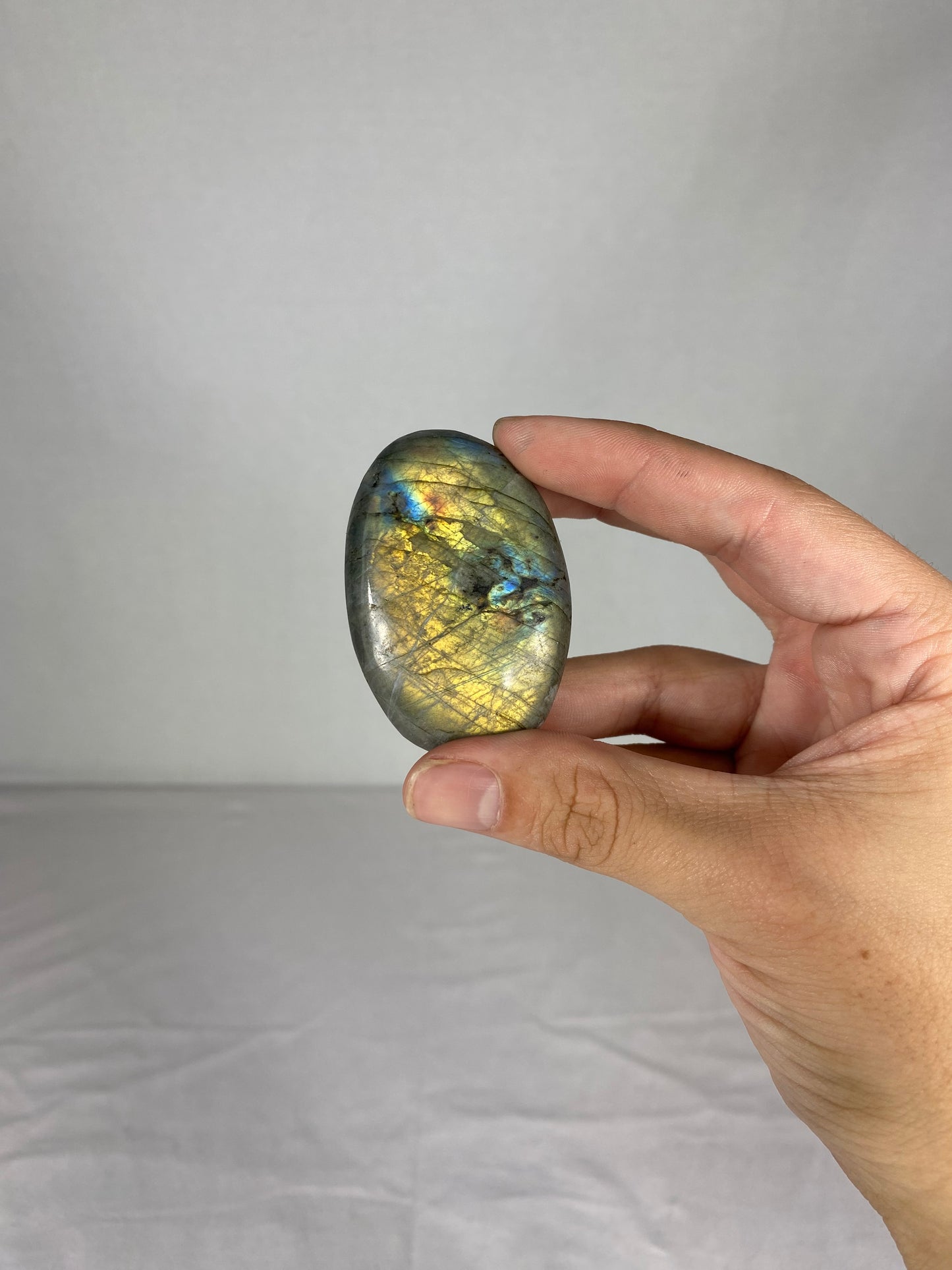 Madagascan Polished Labradorite Palm Stone (C)