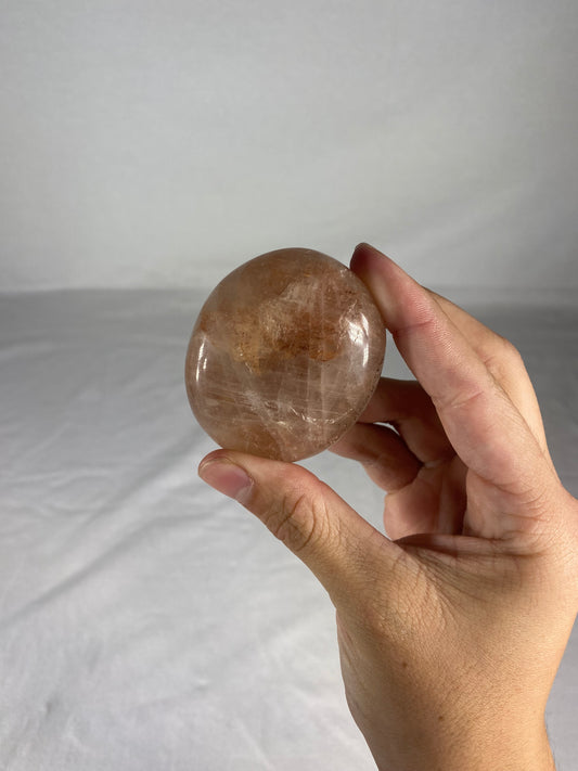 Madagascan Polished Fire Quartz Palm Stone (B)