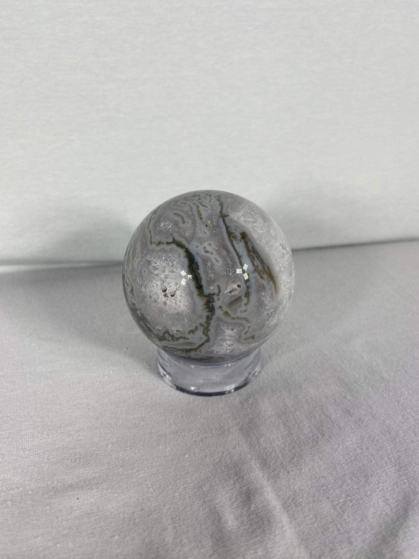Chinese Polished Moss Agate Sphere (A)