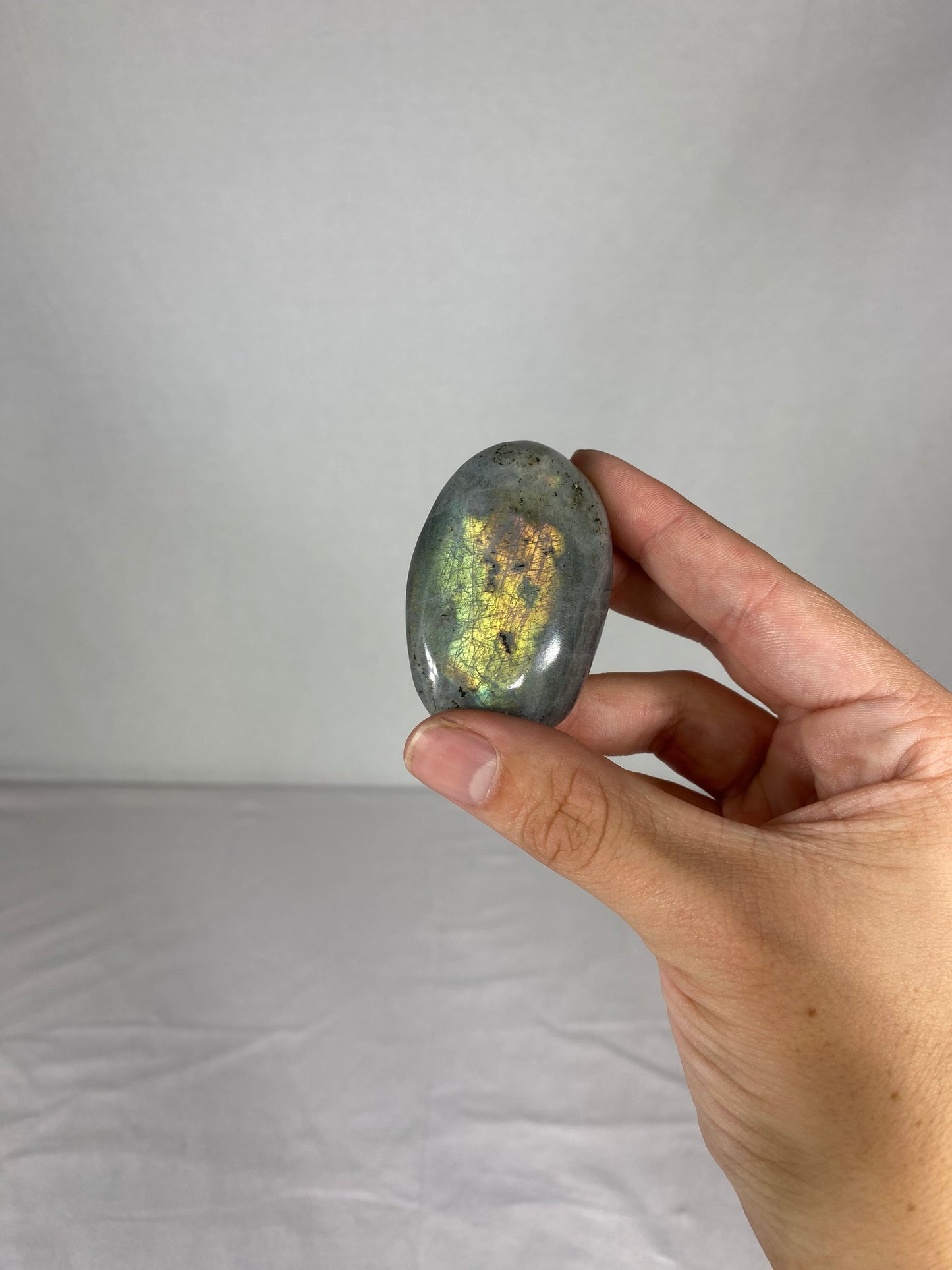 Madagascan Polished Labradorite Palm Stone (A)