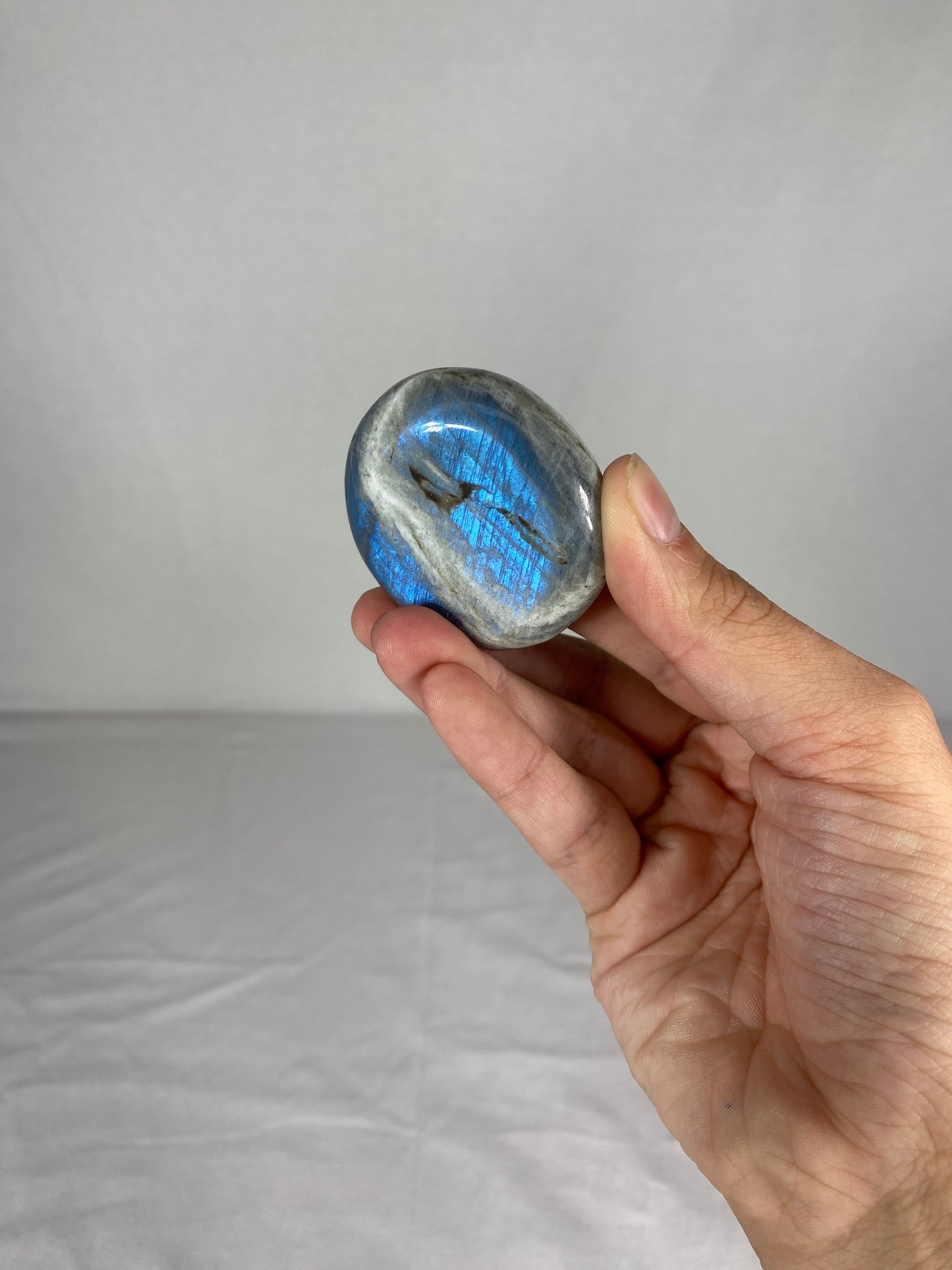 Madagascan Polished Labradorite Palm Stone (W)
