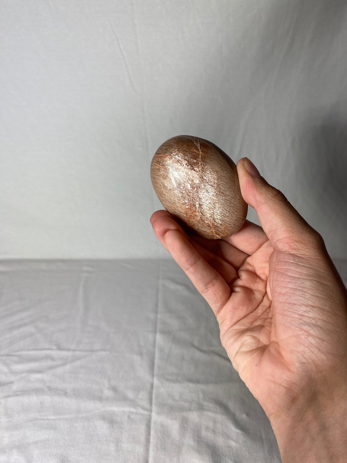 Madagascan Polished Sunstone Palm Stone (C)