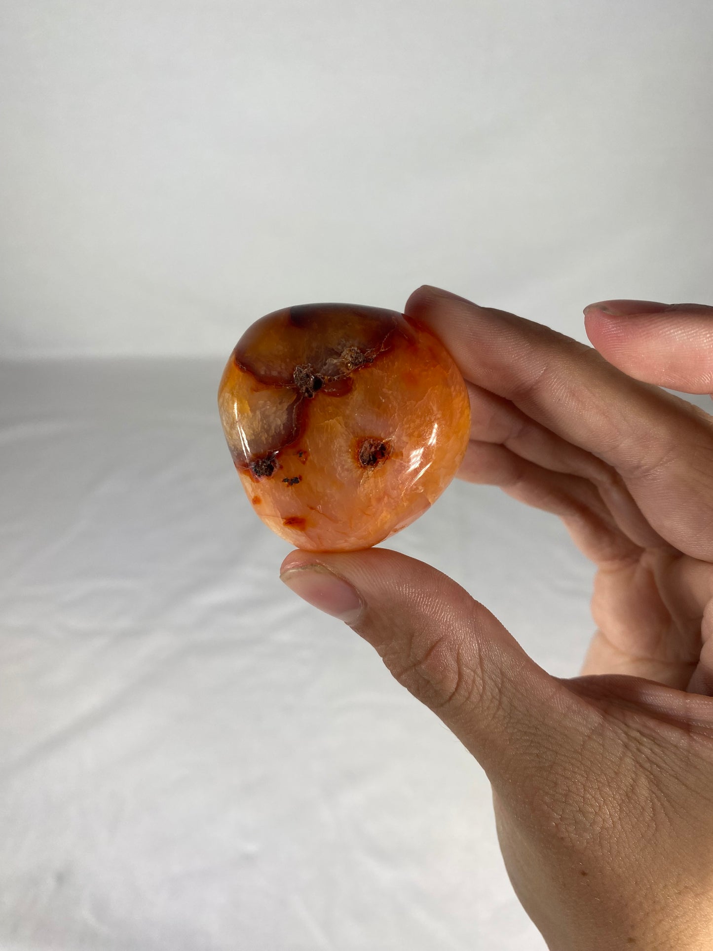 Madagascan Polished Carnelian Palm Stone (G)