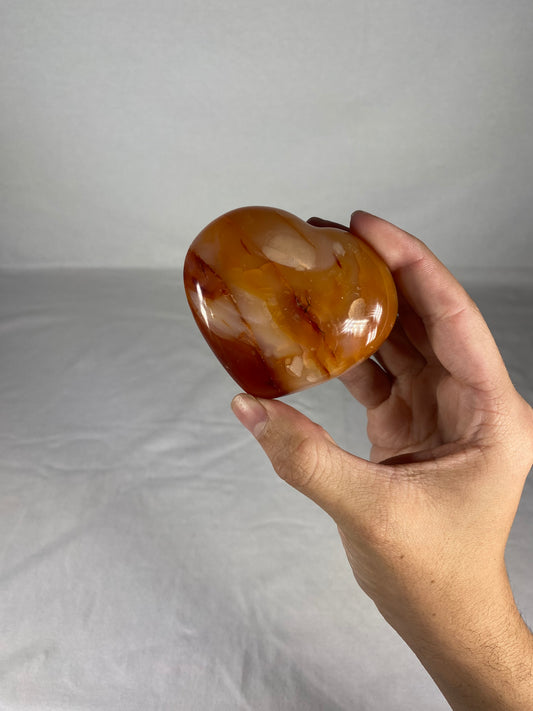 Madagascan Polished Carnelian Heart (E)