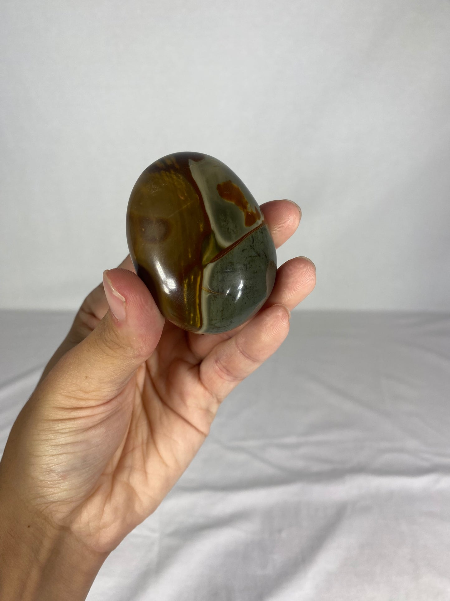 Madagascan Polished Jasper Palm Stone (K)