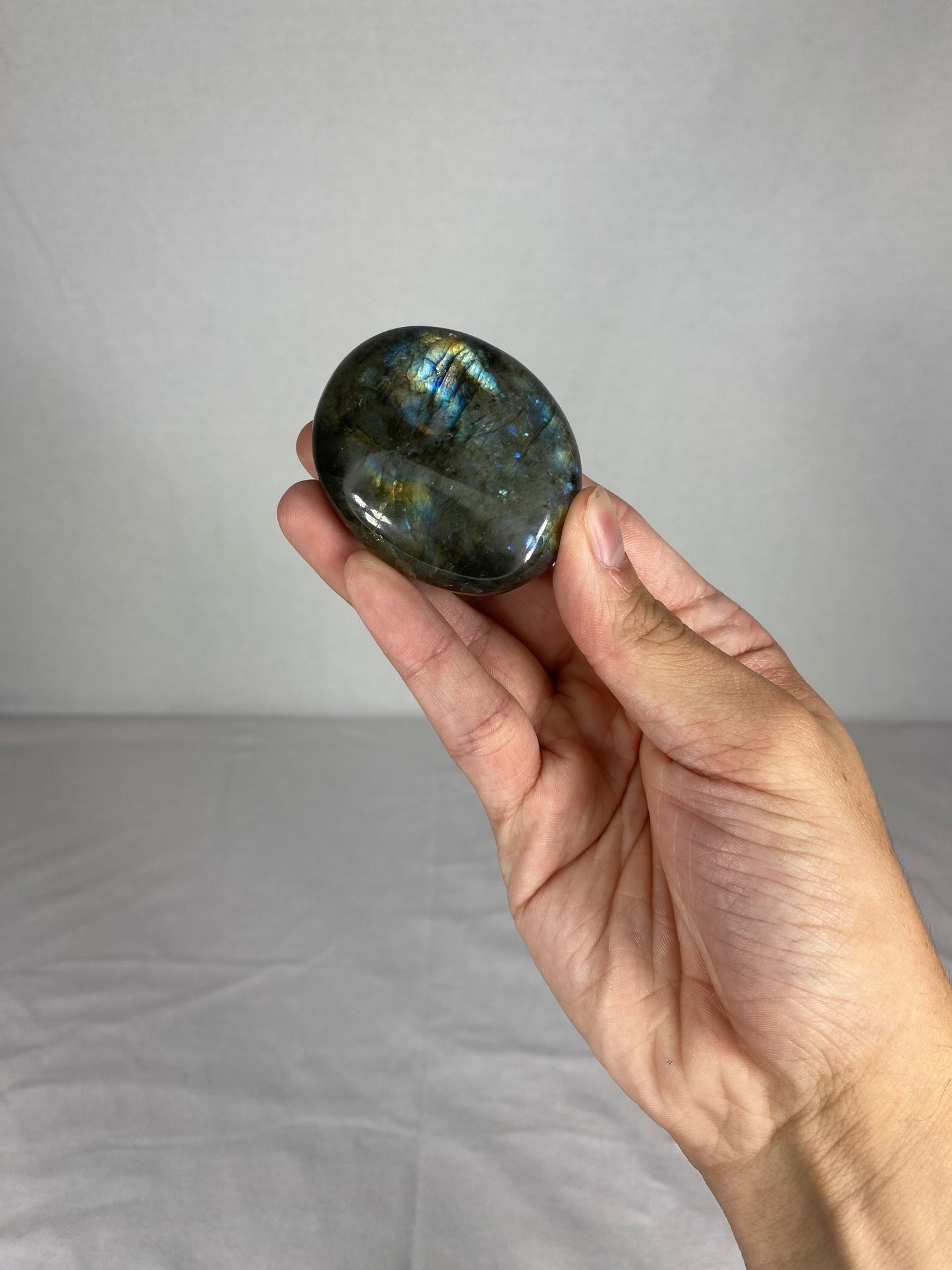 Madagascan Polished Labradorite Palm Stone (T)