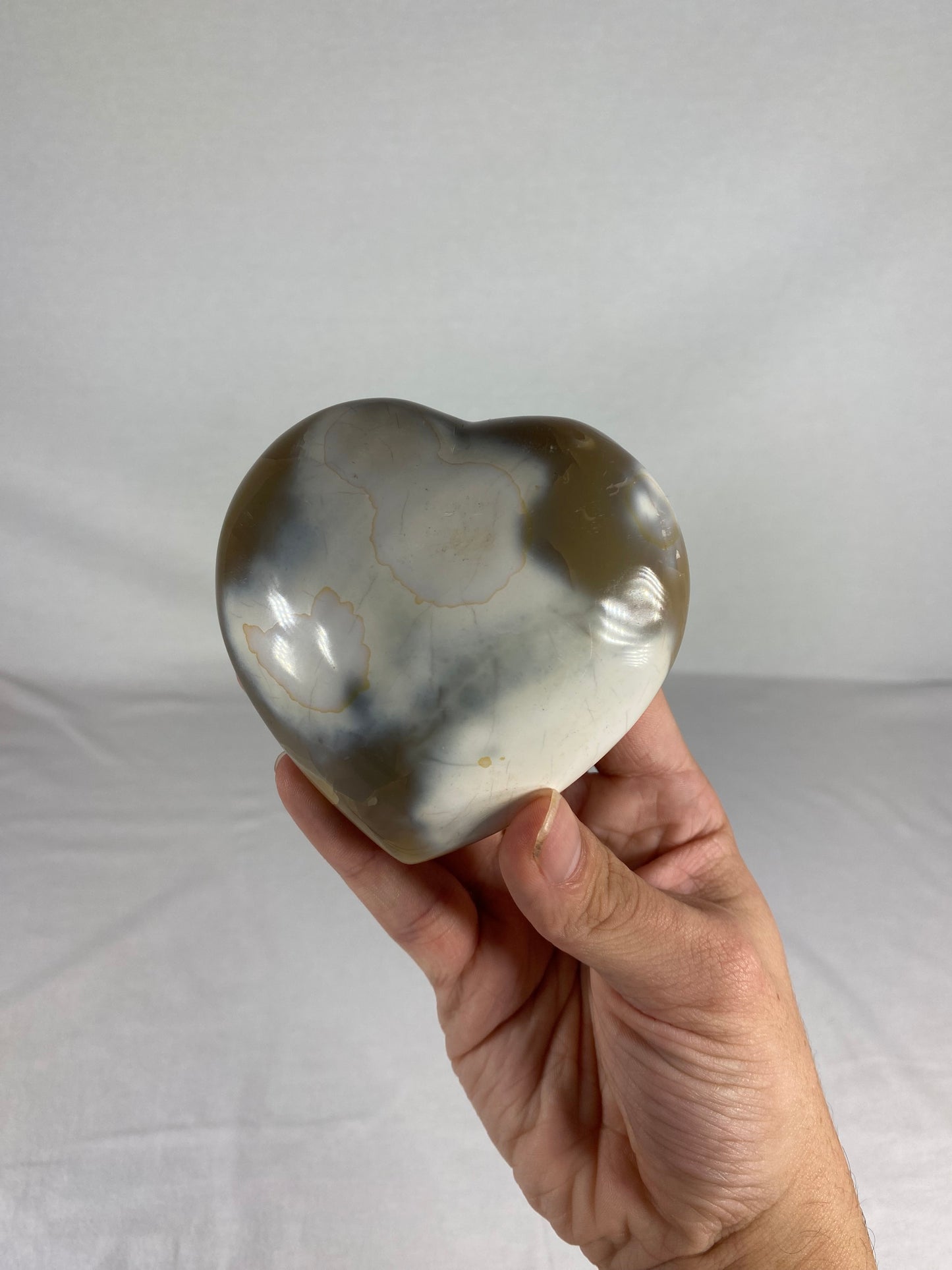 Madagascan Polished Orca Agate Heart (A)