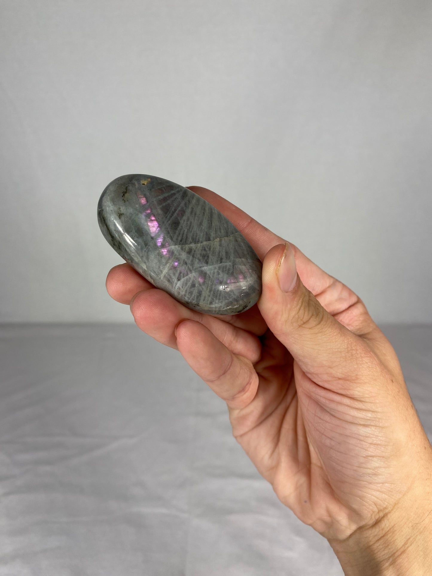 Madagascan Polished Labradorite Palm Stone (J1)