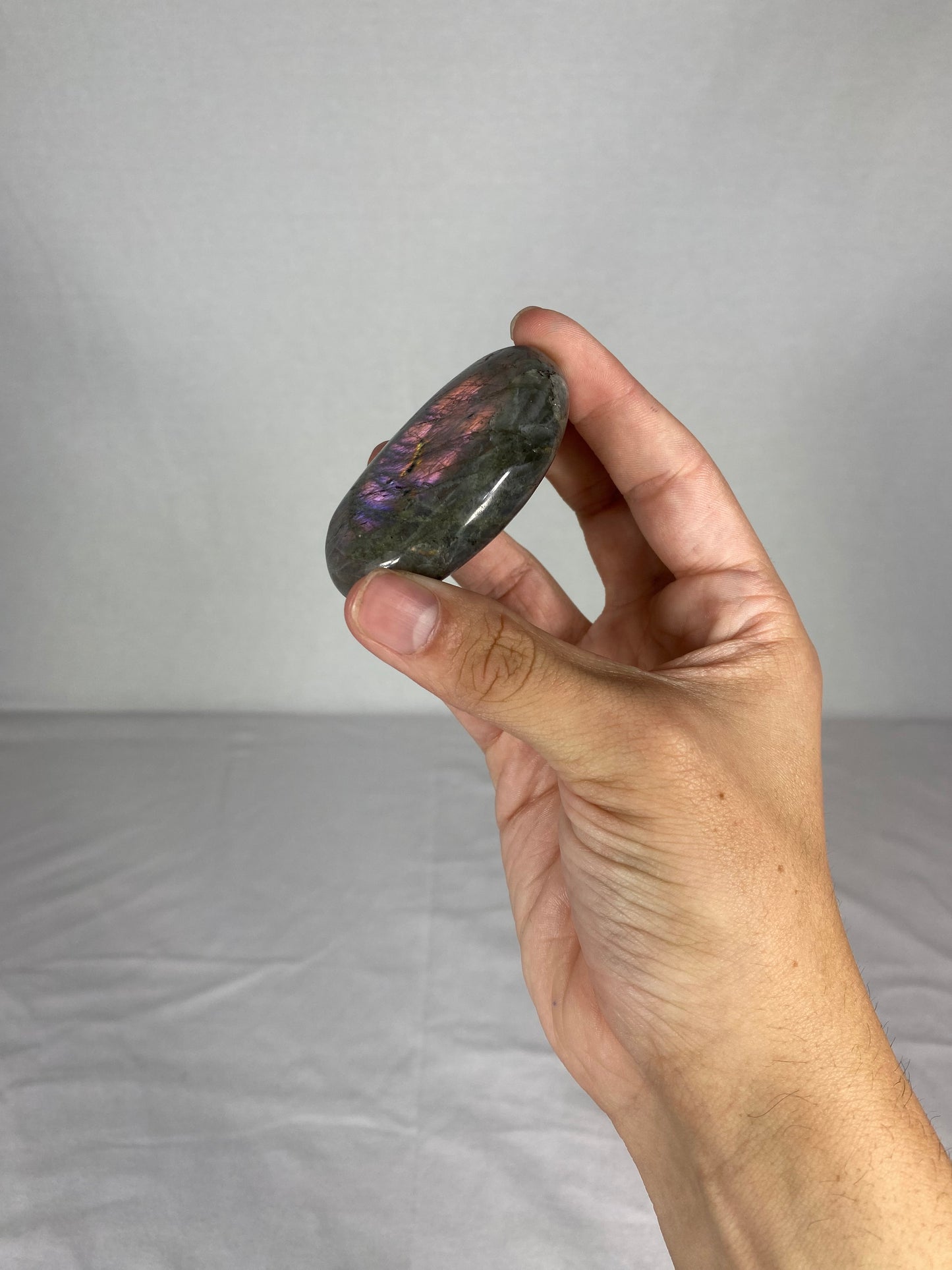 Madagascan Polished Labradorite Palm Stone (Y)
