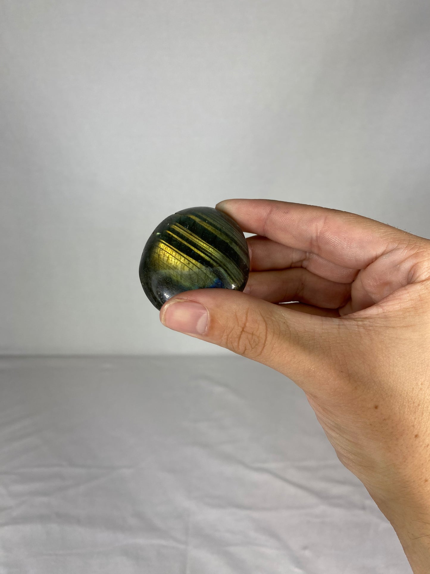 Madagascan Polished Labradorite Palm Stone (I)