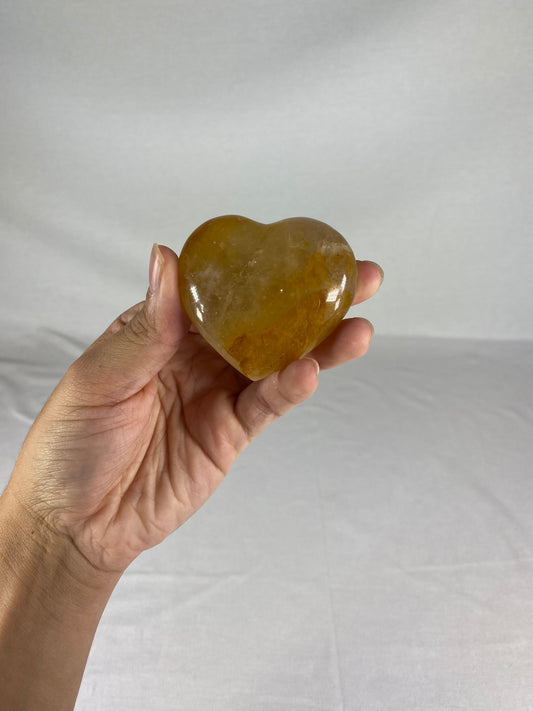 Madagascan Polished Golden Healer Quartz Heart (H)