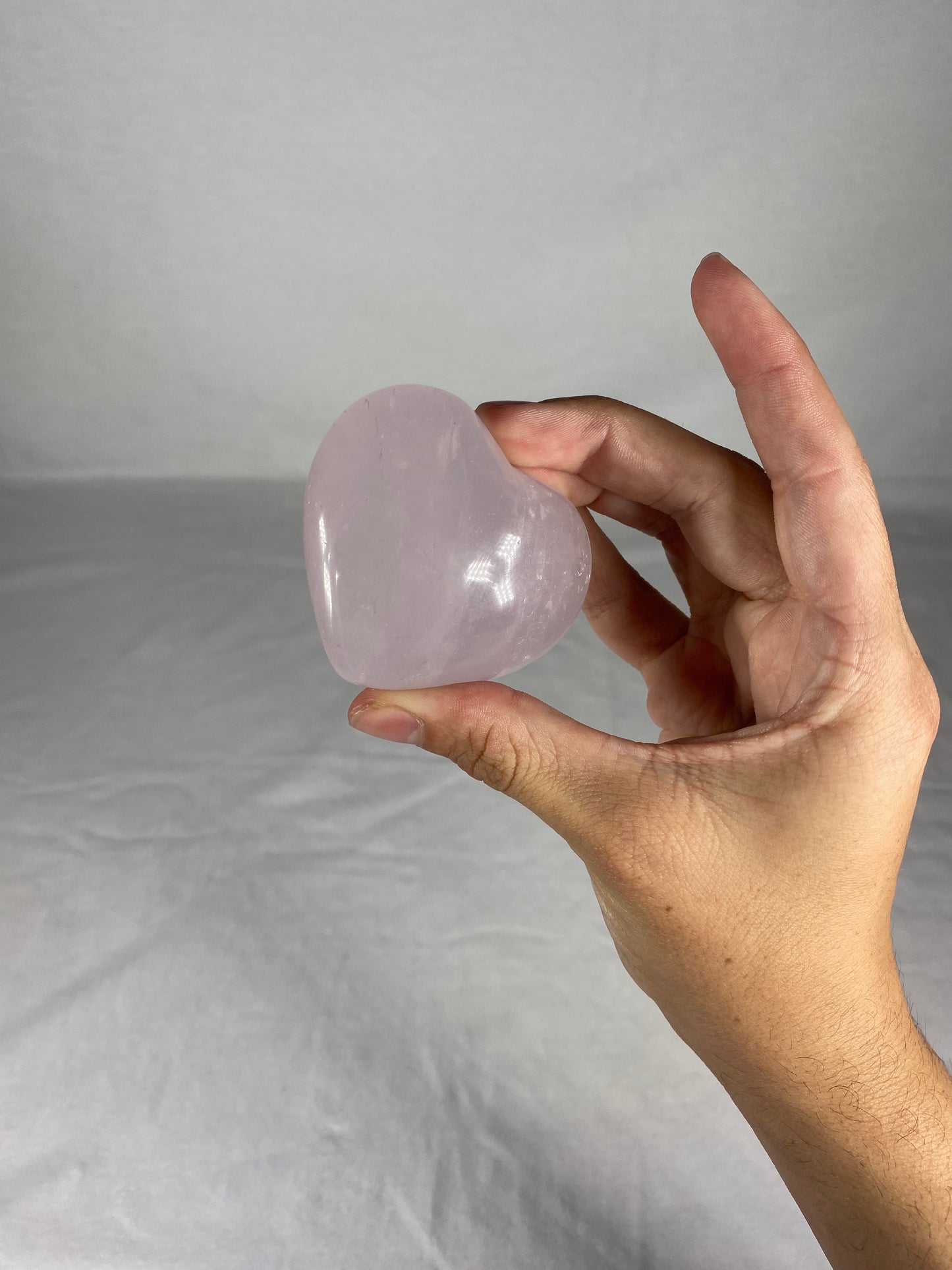Madagascan Polished Rose Quartz Heart (E)