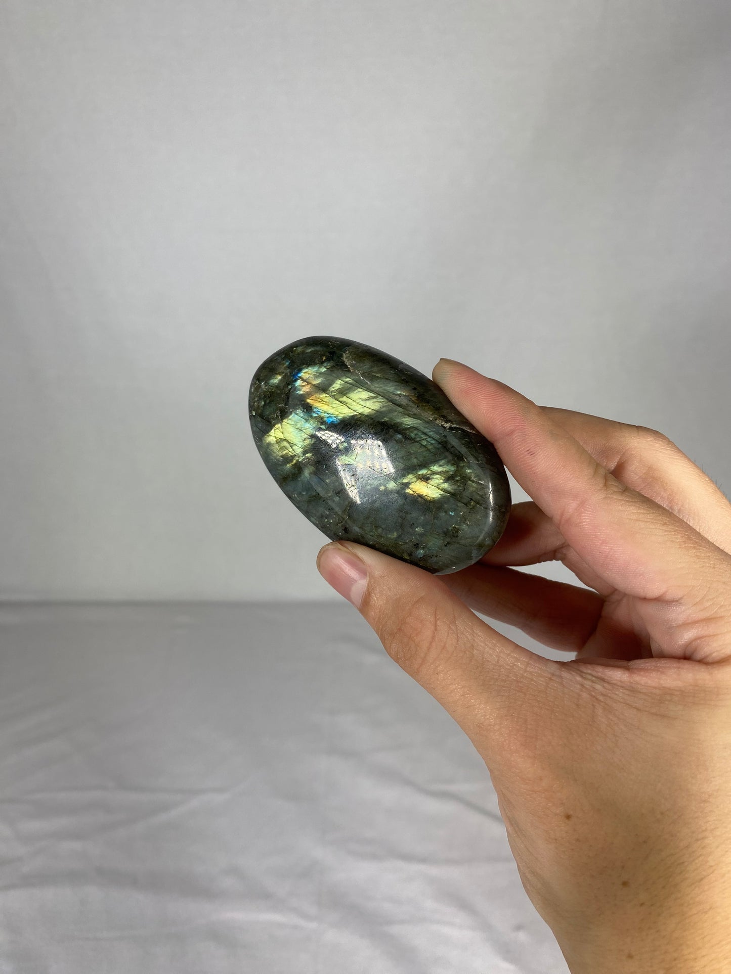 Madagascan Polished Labradorite Palm Stone (D)