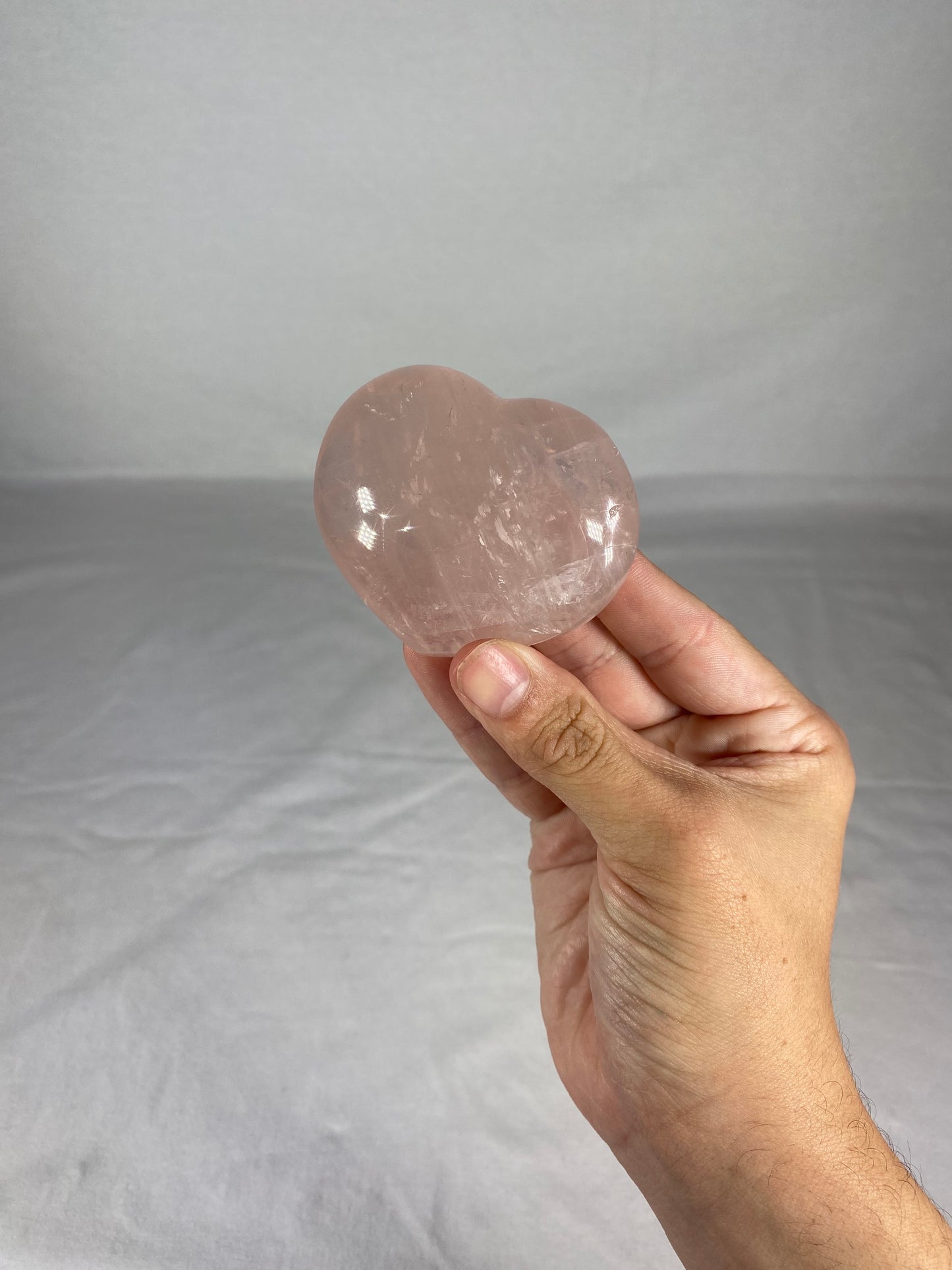 Madagascan Polished Rose Quartz Heart (B)