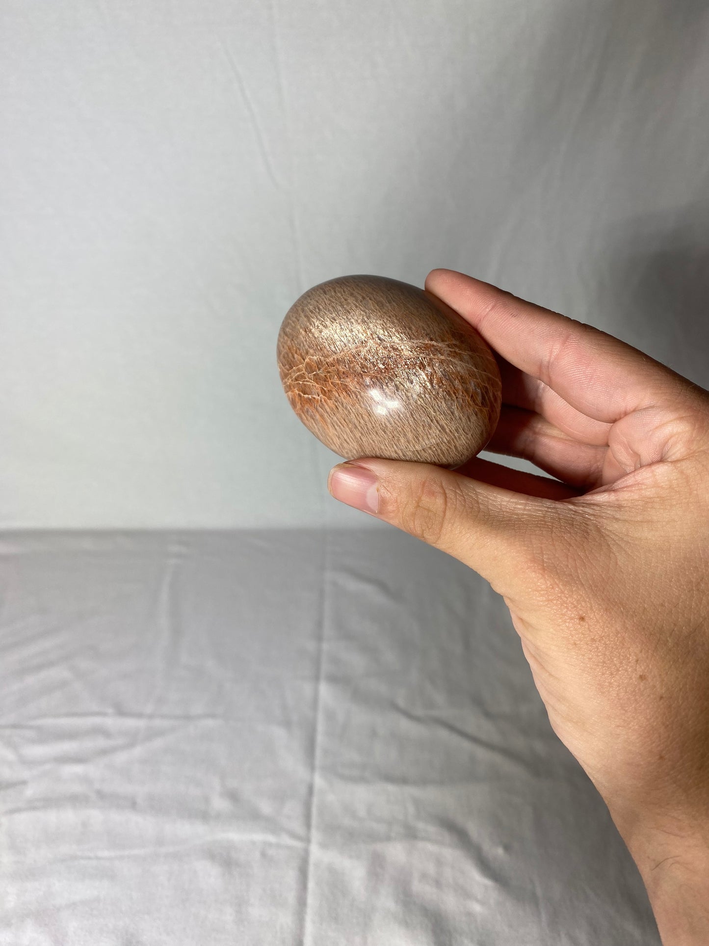 Madagascan Polished Sunstone Palm Stone (C)